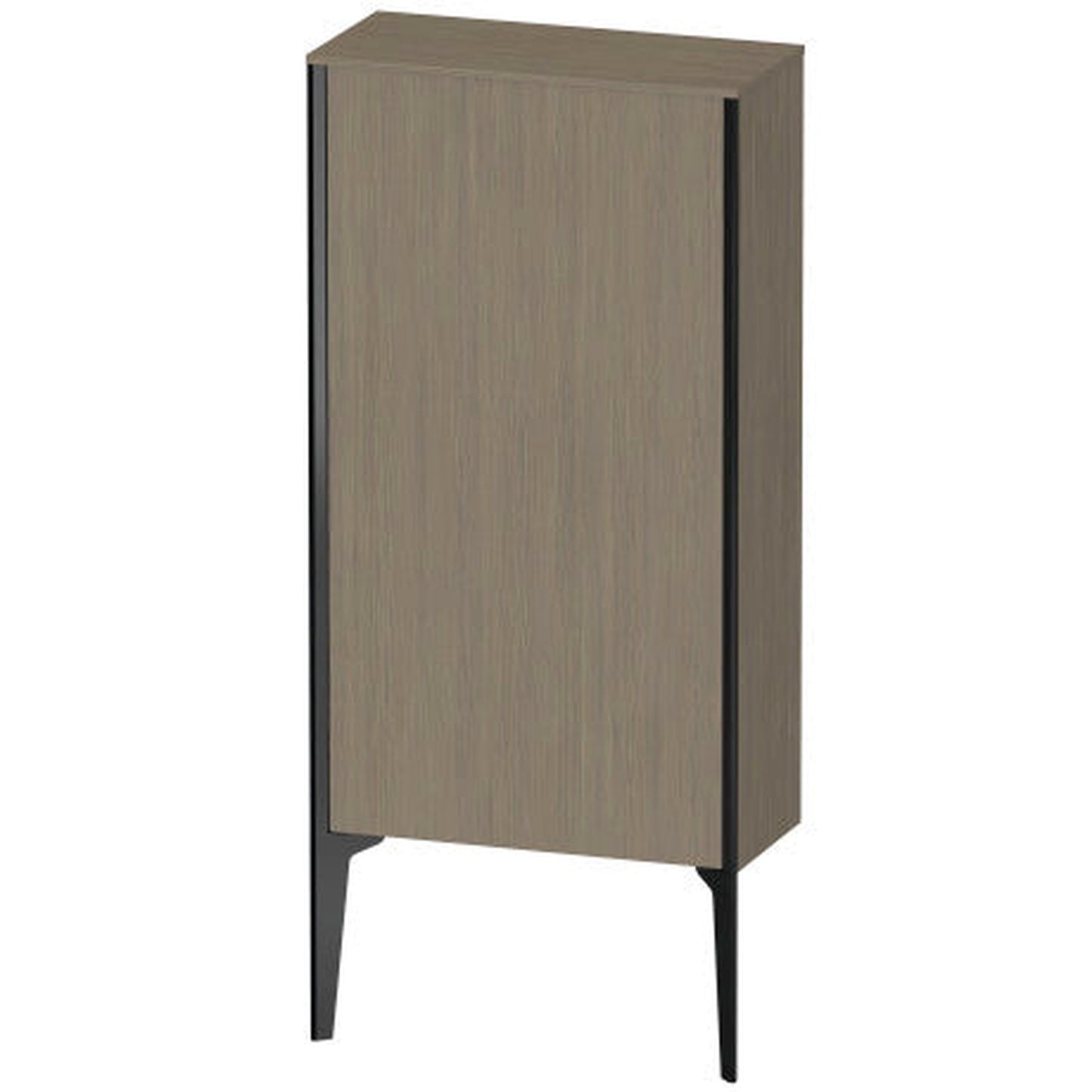 Duravit Xviu 20" x 35" Semi Tall Cabinet With Right Hinge, Black Matt and Oak Terra Finish (XV1306RB235)