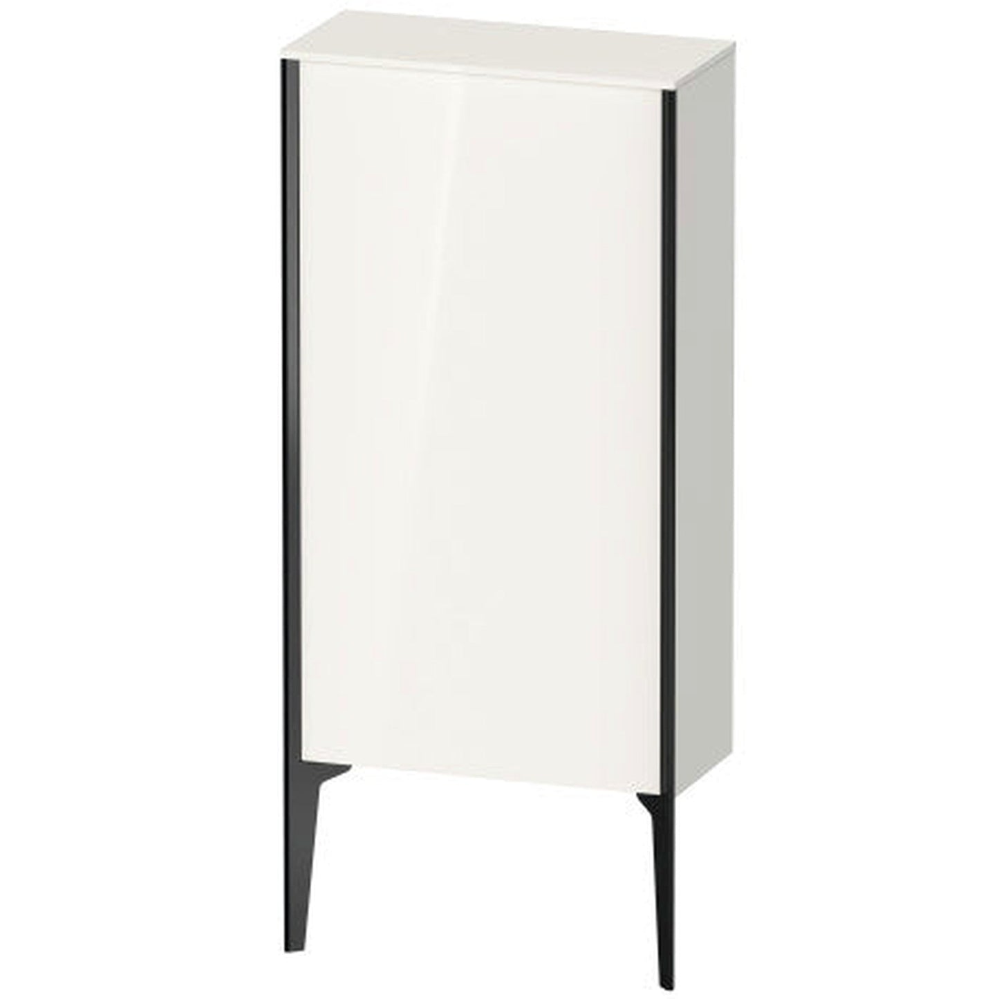Duravit Xviu 20" x 35" Semi Tall Cabinet With Right Hinge, Black Matt and White High Gloss Lacquer Finish (XV1306-RB)