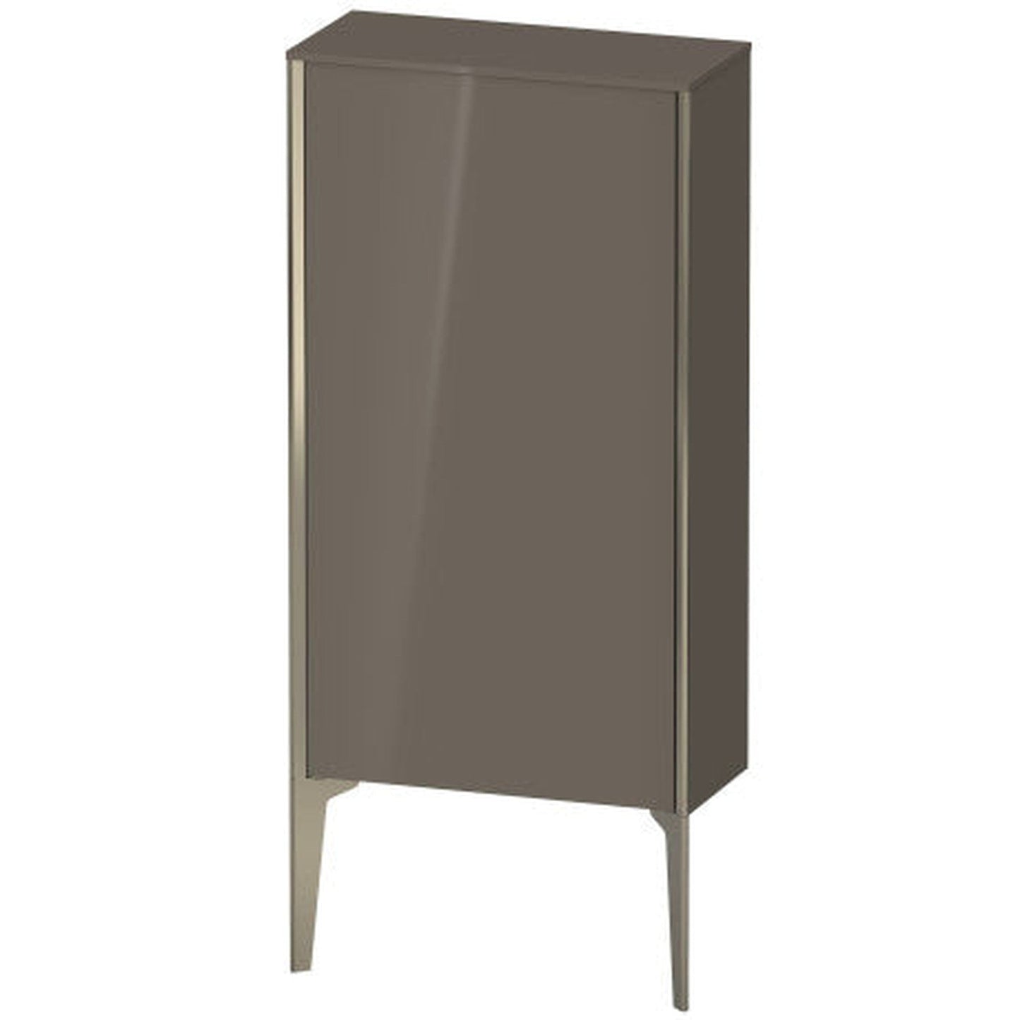 Duravit Xviu 20" x 35" Semi Tall Cabinet With Right Hinge, Champagne Matt and Flannel Grey High Gloss Lacquer Finish (XV1306-RB)