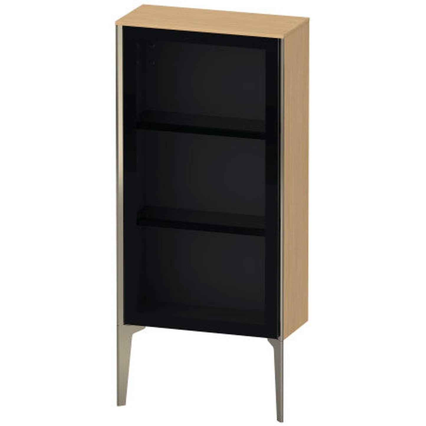 Duravit Xviu 20" x 35" Semi Tall Cabinet With Right Hinge, Champagne Matt and Natural Oak Finish (XV1361RB130)