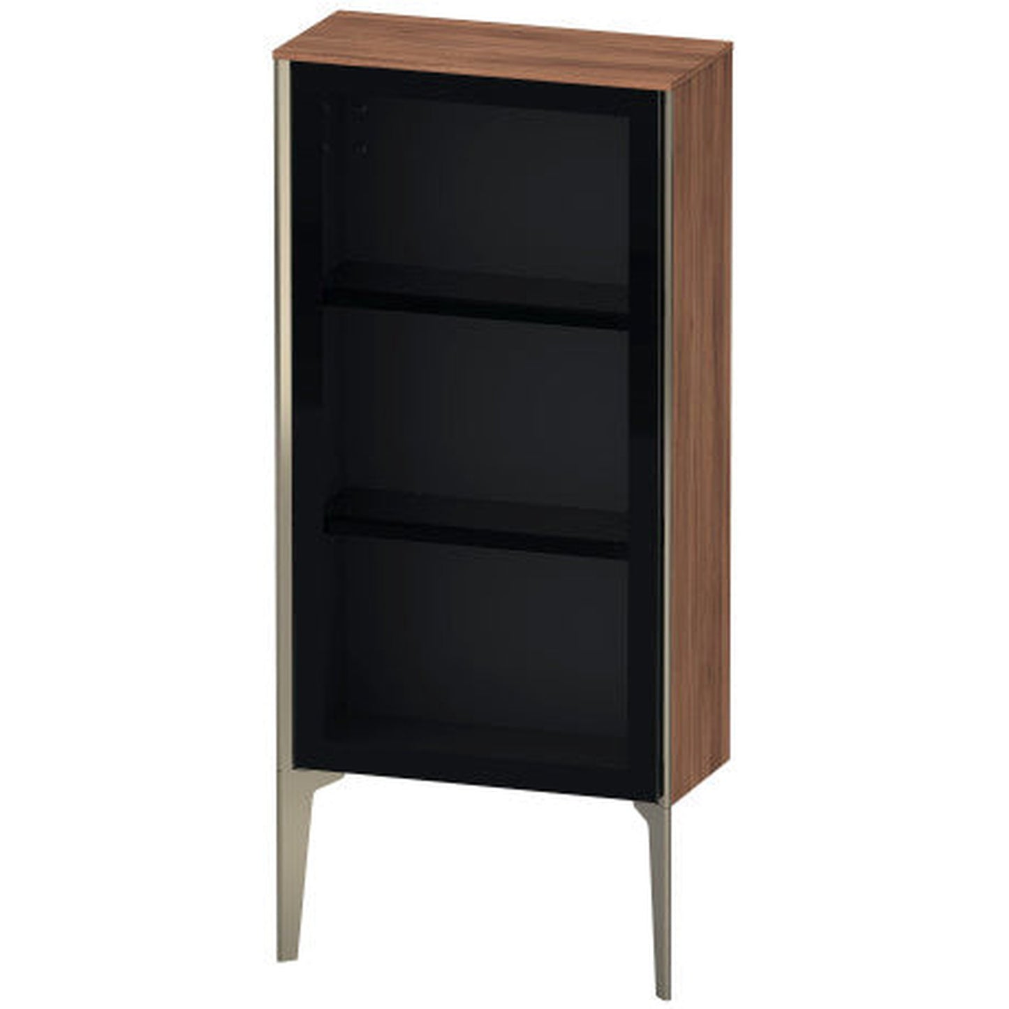 Duravit Xviu 20" x 35" Semi Tall Cabinet With Right Hinge, Champagne Matt and Natural Walnut Finish (XV1361RB179)