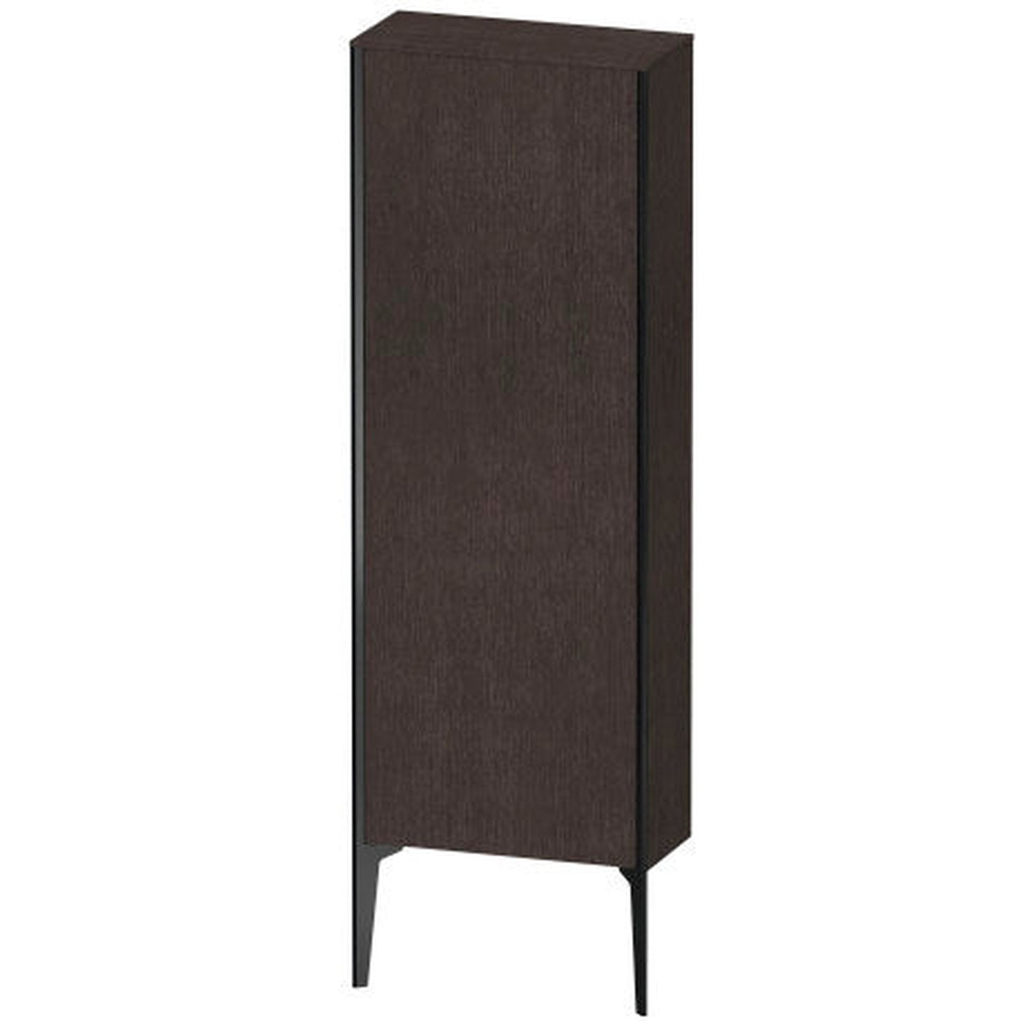 Duravit Xviu 20" x 52" Semi Tall Cabinet With Left Hinge, Black Matt and Brushed Dark Oak Real Wood Veneer Finish (XV1316LB272)