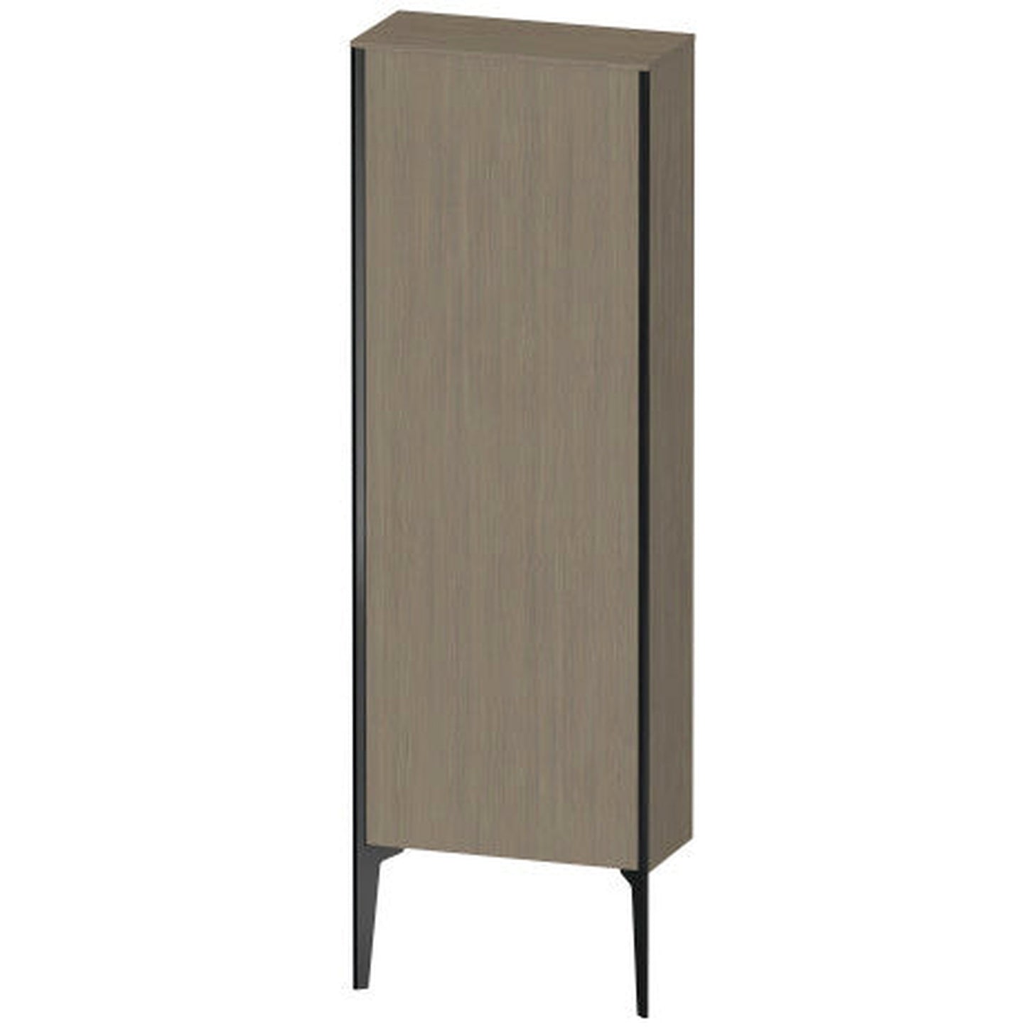 Duravit Xviu 20" x 52" Semi Tall Cabinet With Left Hinge, Black Matt and Oak Terra Finish (XV1316LB235)