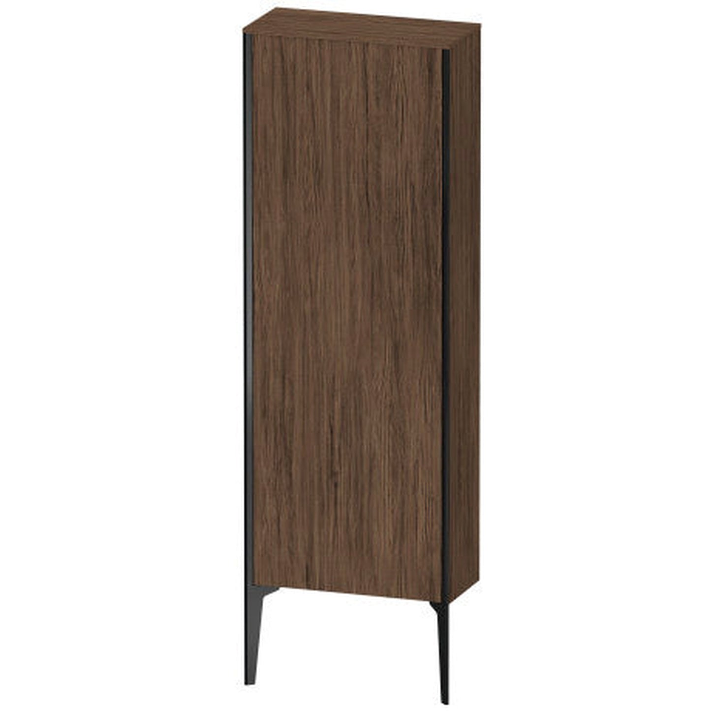 Duravit Xviu 20" x 52" Semi Tall Cabinet With Left Hinge, Black Matt and Walnut Dark Finish (XV1316LB221)