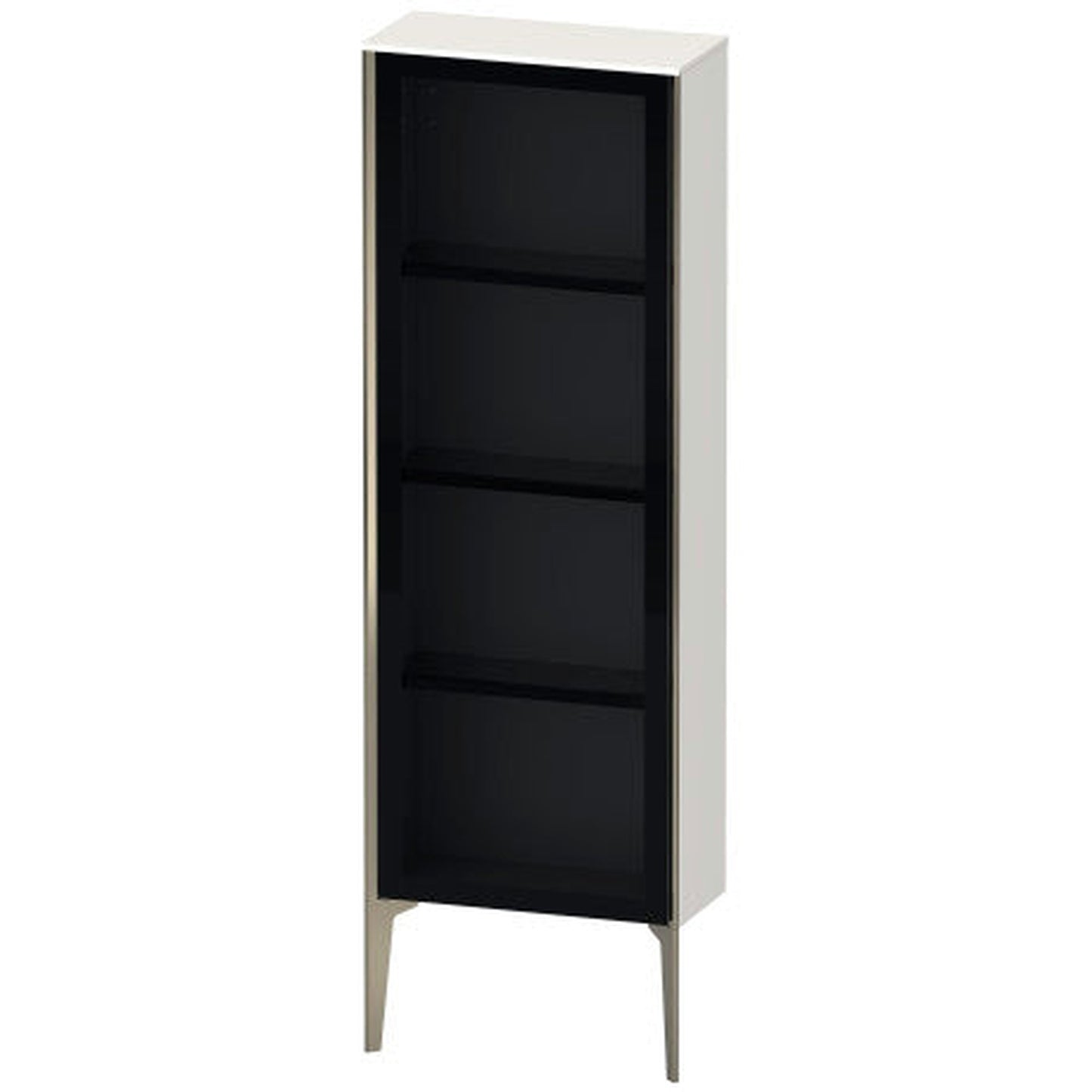 Duravit Xviu 20" x 52" Semi Tall Cabinet With Left Hinge, Champagne Matt and White High Gloss Finish (XV1366LB122)