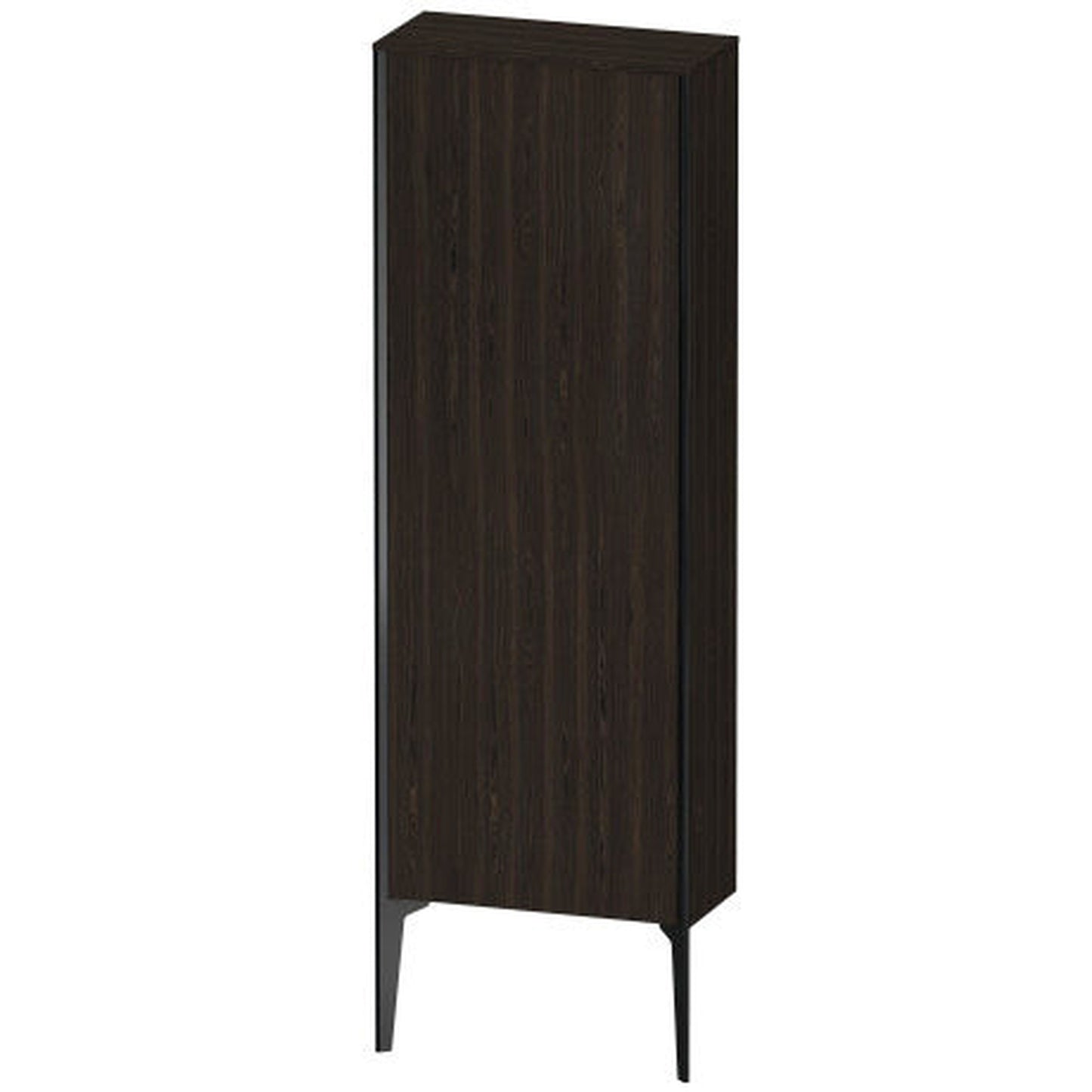 Duravit Xviu 20" x 52" Semi Tall Cabinet With Right Hinge, Black Matt and Brushed Walnut Real Wood Veneer Finish (XV1316RB269)