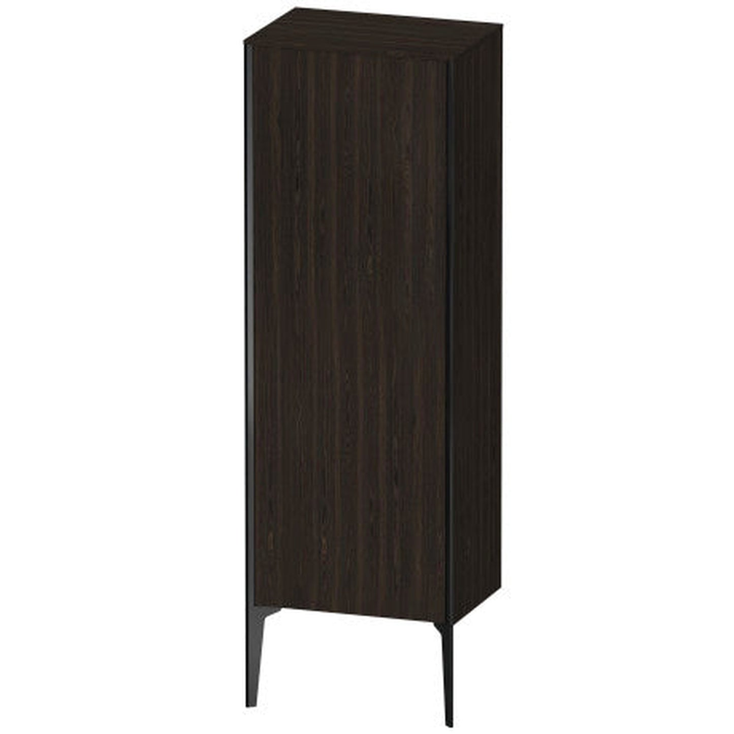 Duravit Xviu 20" x 52" Semi Tall Cabinet With Right Hinge, Black Matt and Brushed Walnut Real Wood Veneer Finish (XV1326RB269)
