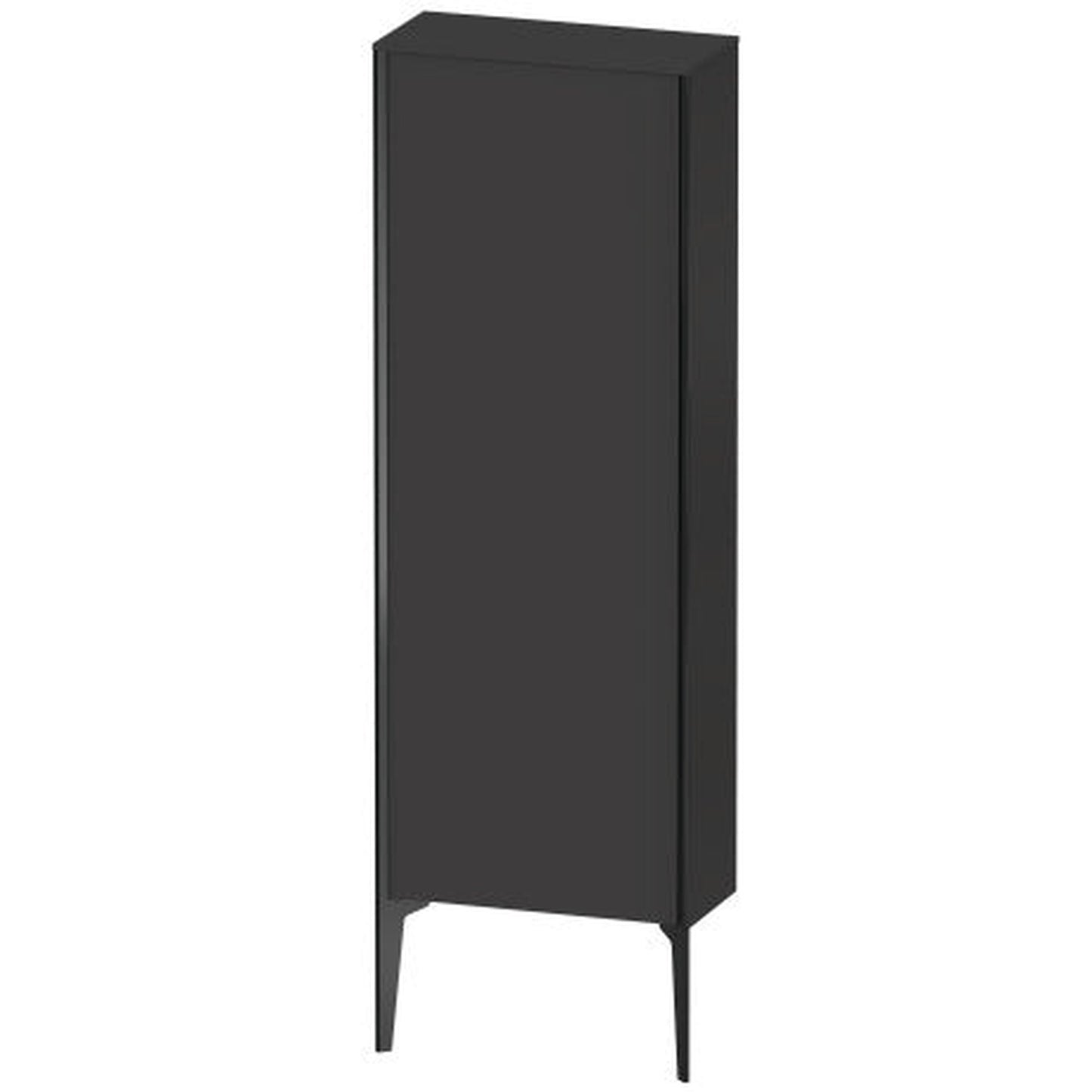 Duravit Xviu 20" x 52" Semi Tall Cabinet With Right Hinge, Black Matt and Graphite Matt Finish (XV1316RB249)