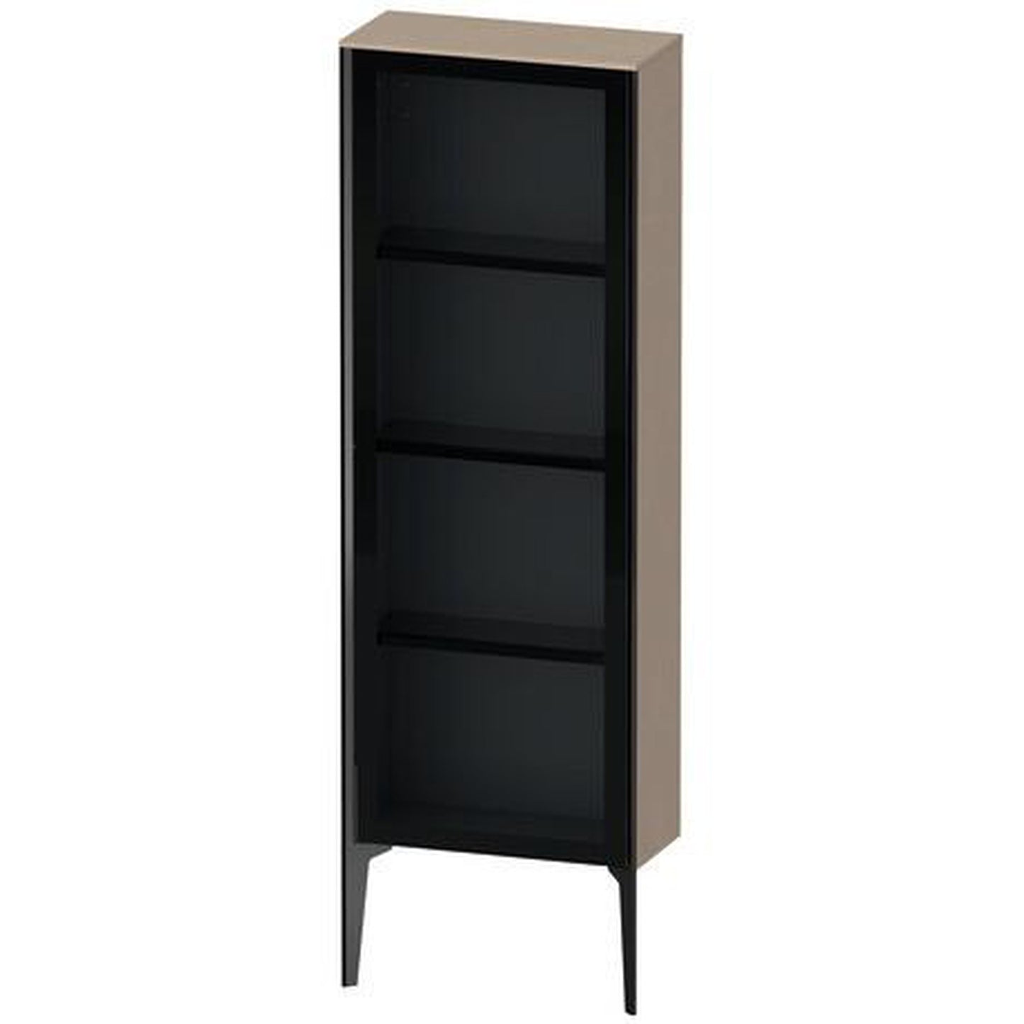 Duravit Xviu 20" x 52" Semi Tall Cabinet With Right Hinge, Black Matt and Linen Finish (XV1366RB275)