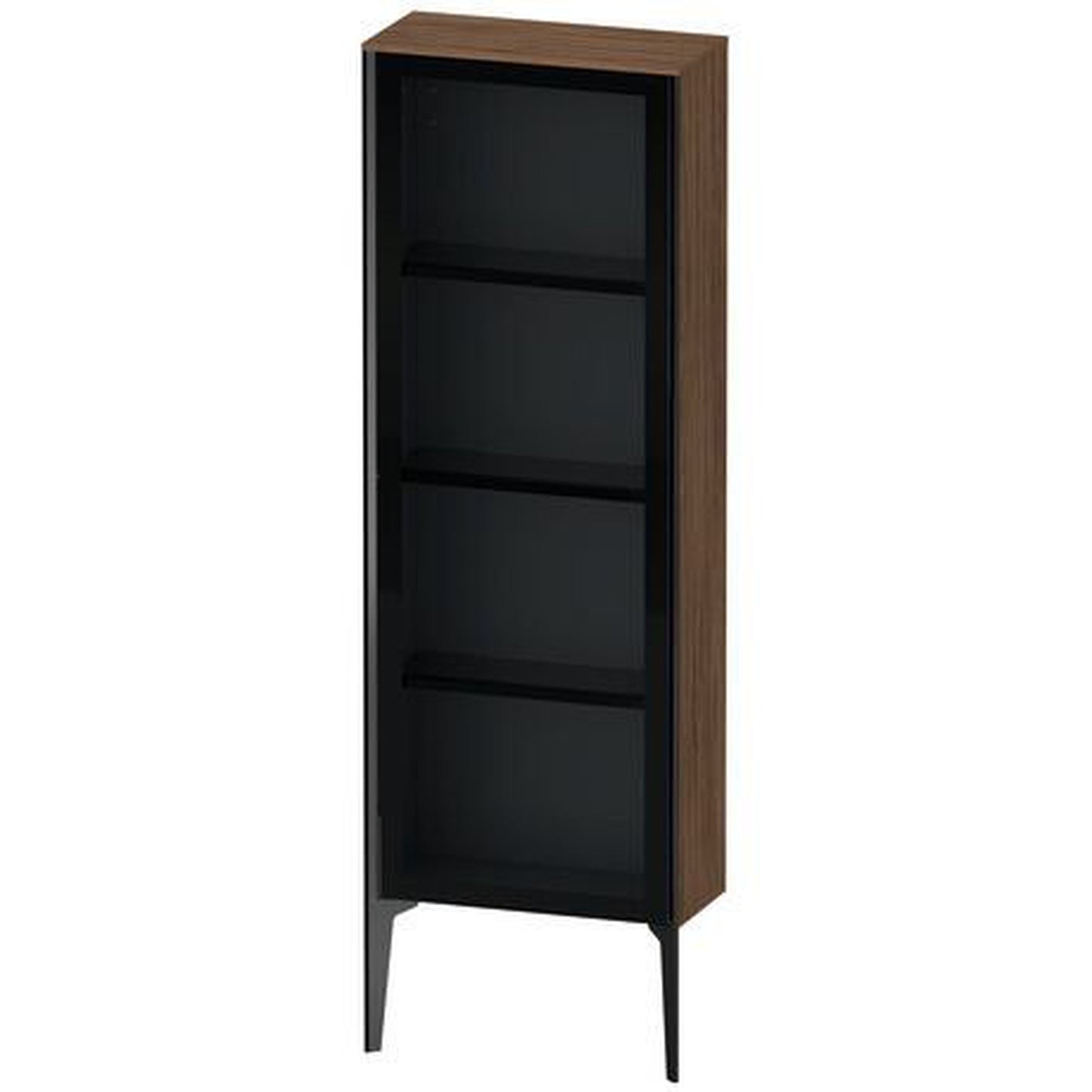 Duravit Xviu 20" x 52" Semi Tall Cabinet With Right Hinge, Black Matt and Walnut Dark Finish (XV1366RB221)