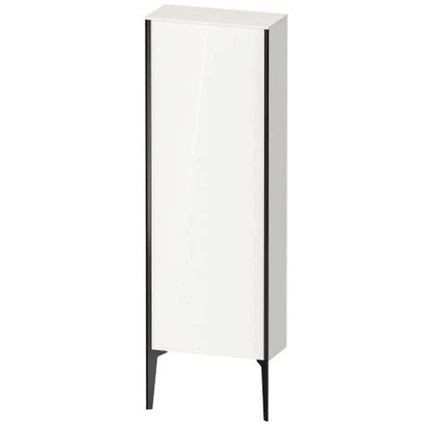 Duravit Xviu 20" x 52" Semi Tall Cabinet With Right Hinge, Black Matt and White High Gloss Finish (XV1316RB222)