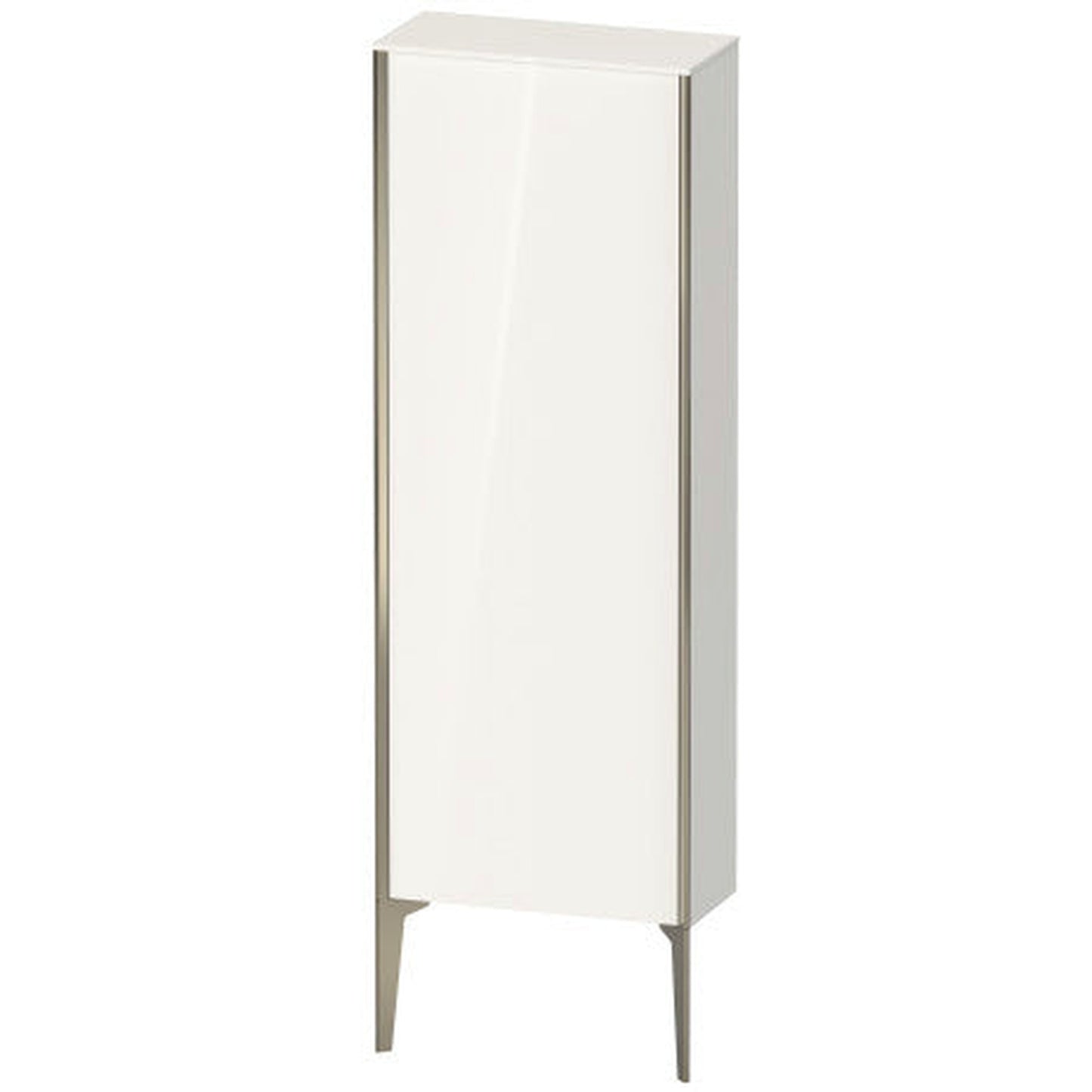 Duravit Xviu 20" x 52" Semi Tall Cabinet With Right Hinge, Champagne Matt and White High Gloss Finish (XV1316RB122)