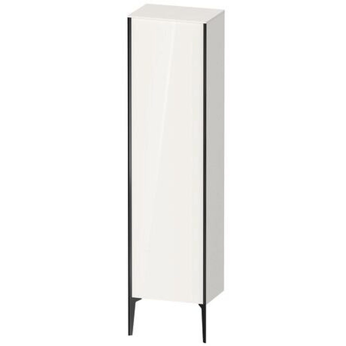 Duravit Xviu 20" x 70" Tall Cabinet With Left Hinge, Black Matt and White High Gloss Finish (XV1336LB222)
