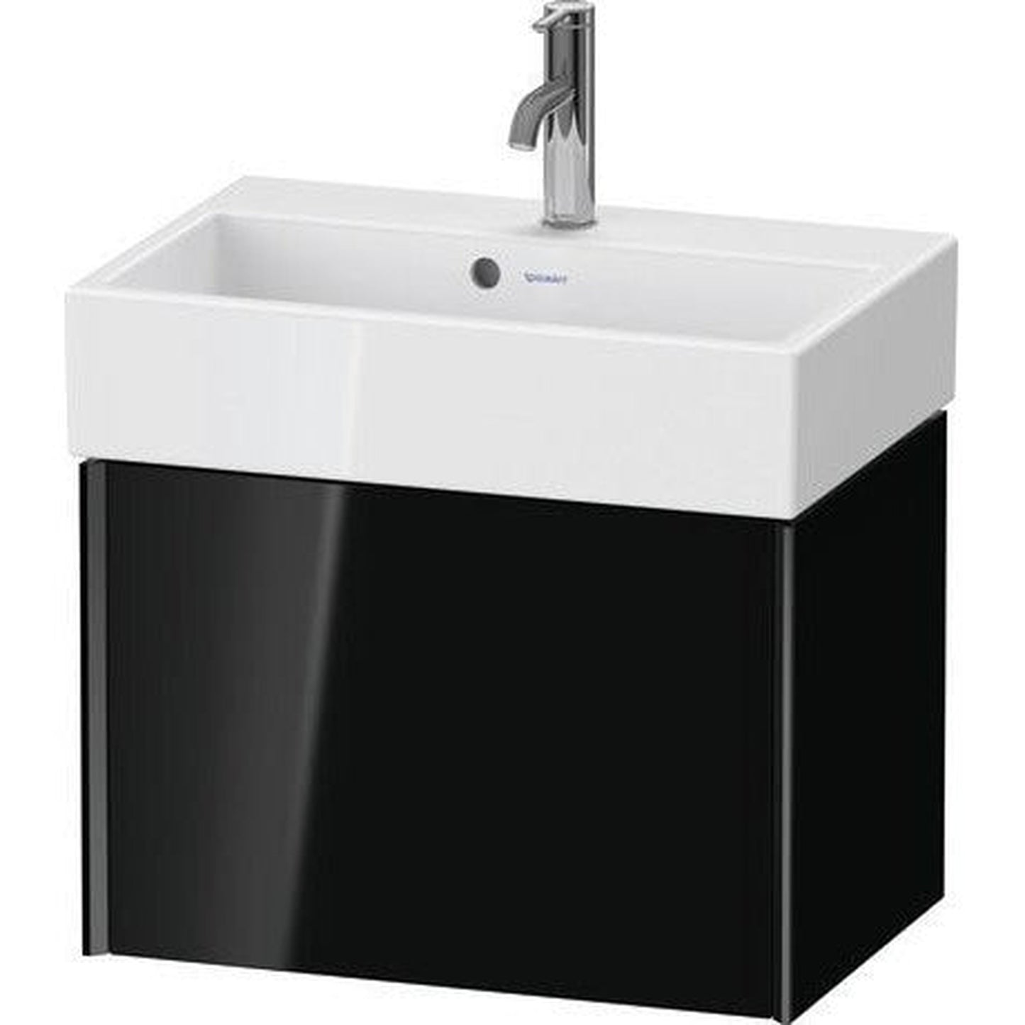 Duravit Xviu 23" x 16" x 15" One Drawer Wall-Mount Vanity Unit, Black High Gloss Lacquer (XV42160B240)
