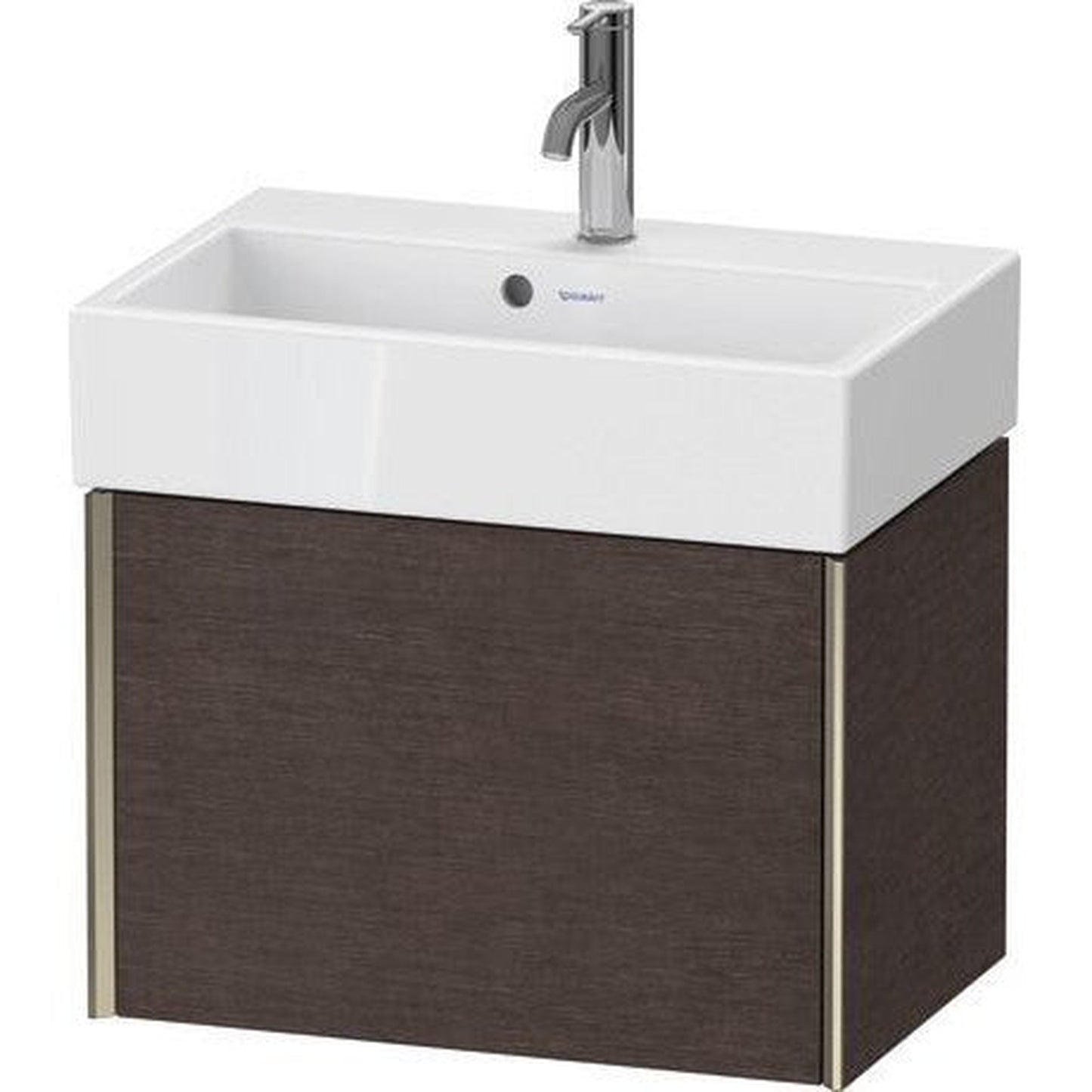 Duravit Xviu 23" x 16" x 15" One Drawer Wall-Mount Vanity Unit, Brushed Dark Oak Real Wood Veneer (XV42160B172)