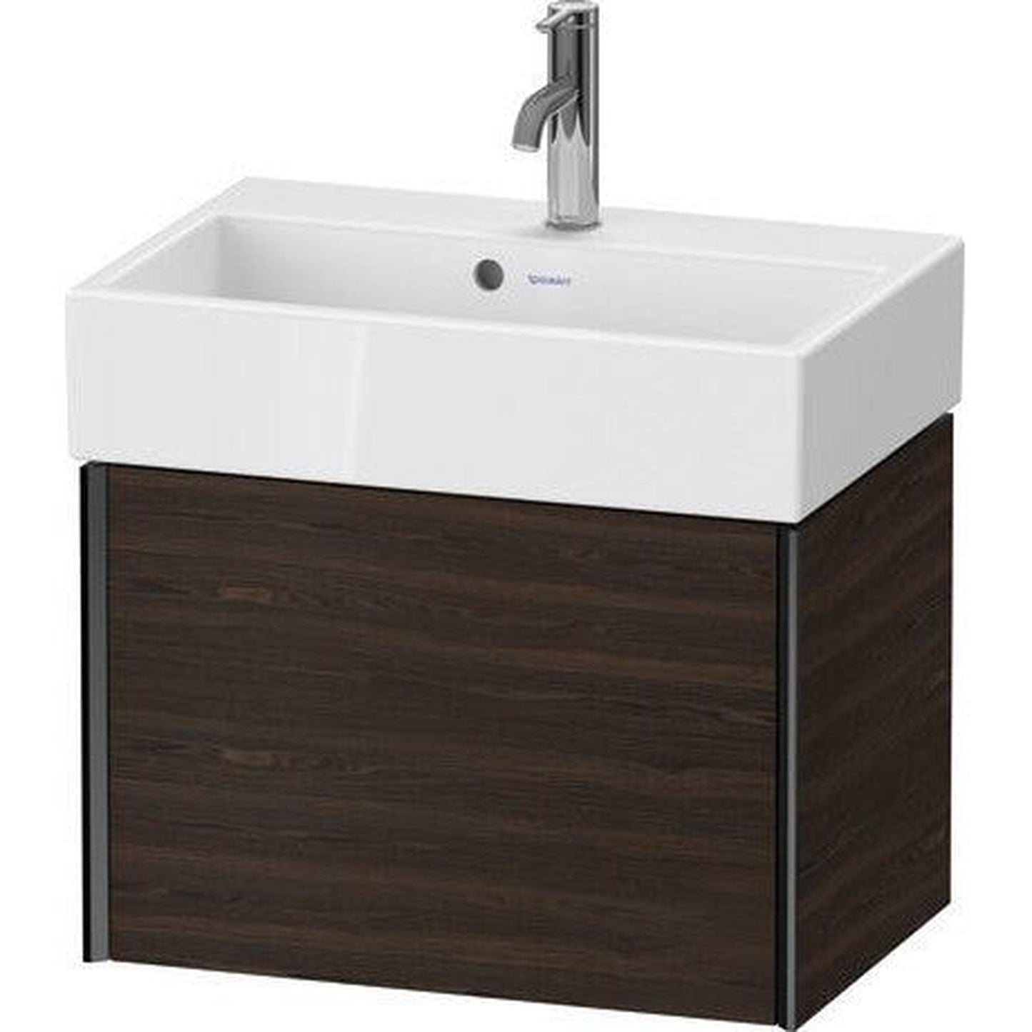 Duravit Xviu 23" x 16" x 15" One Drawer Wall-Mount Vanity Unit, Brushed Walnut Real Wood Veneer (XV42160B269)