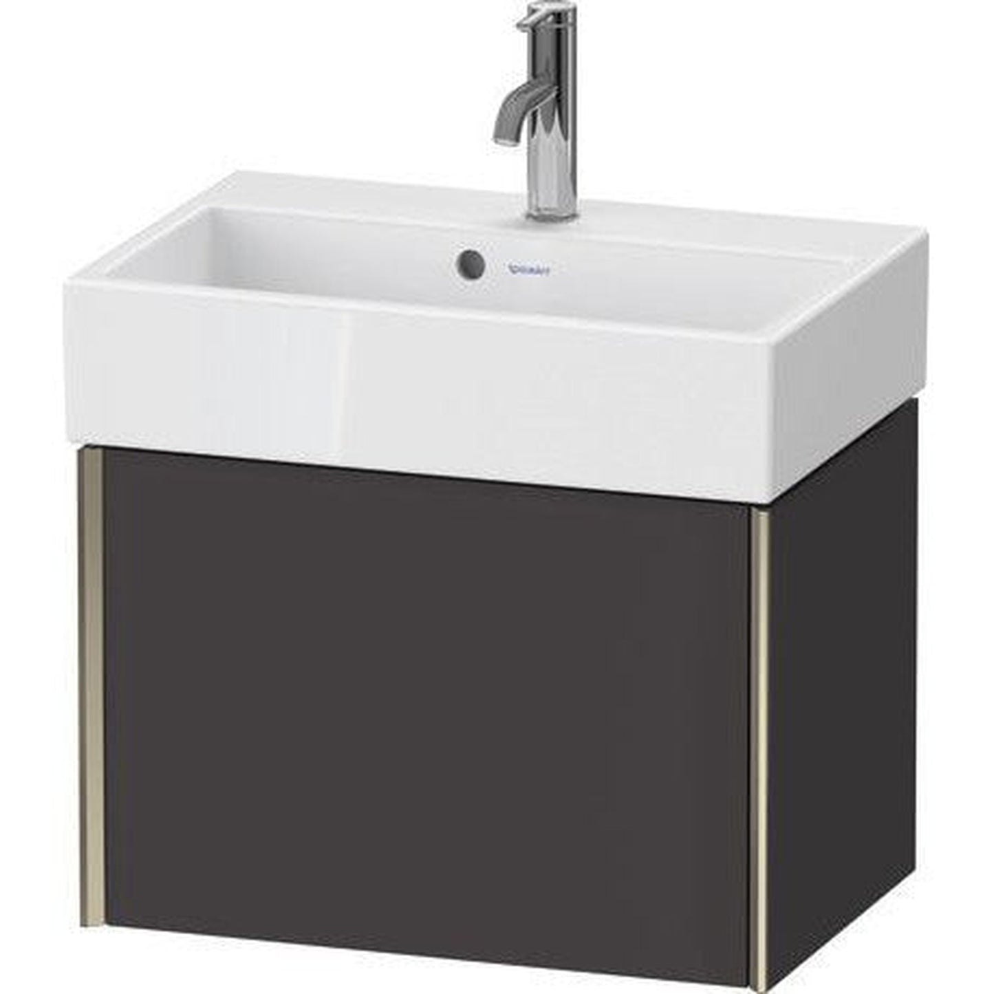 Duravit Xviu 23" x 16" x 15" One Drawer Wall-Mount Vanity Unit, Graphite Super Matt (XV42160B180)