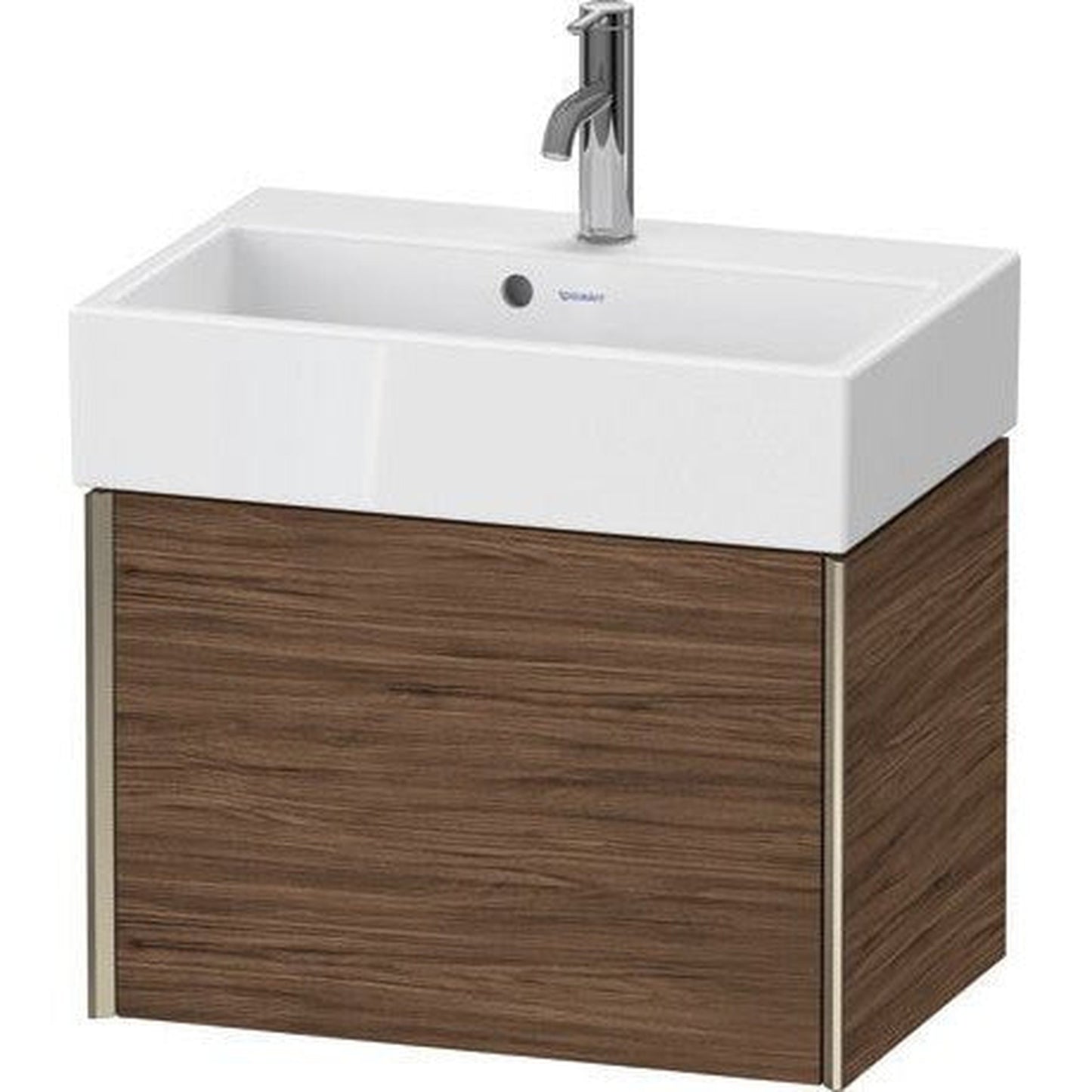 Duravit Xviu 23" x 16" x 15" One Drawer Wall-Mount Vanity Unit, Walnut Dark (XV42160B121)