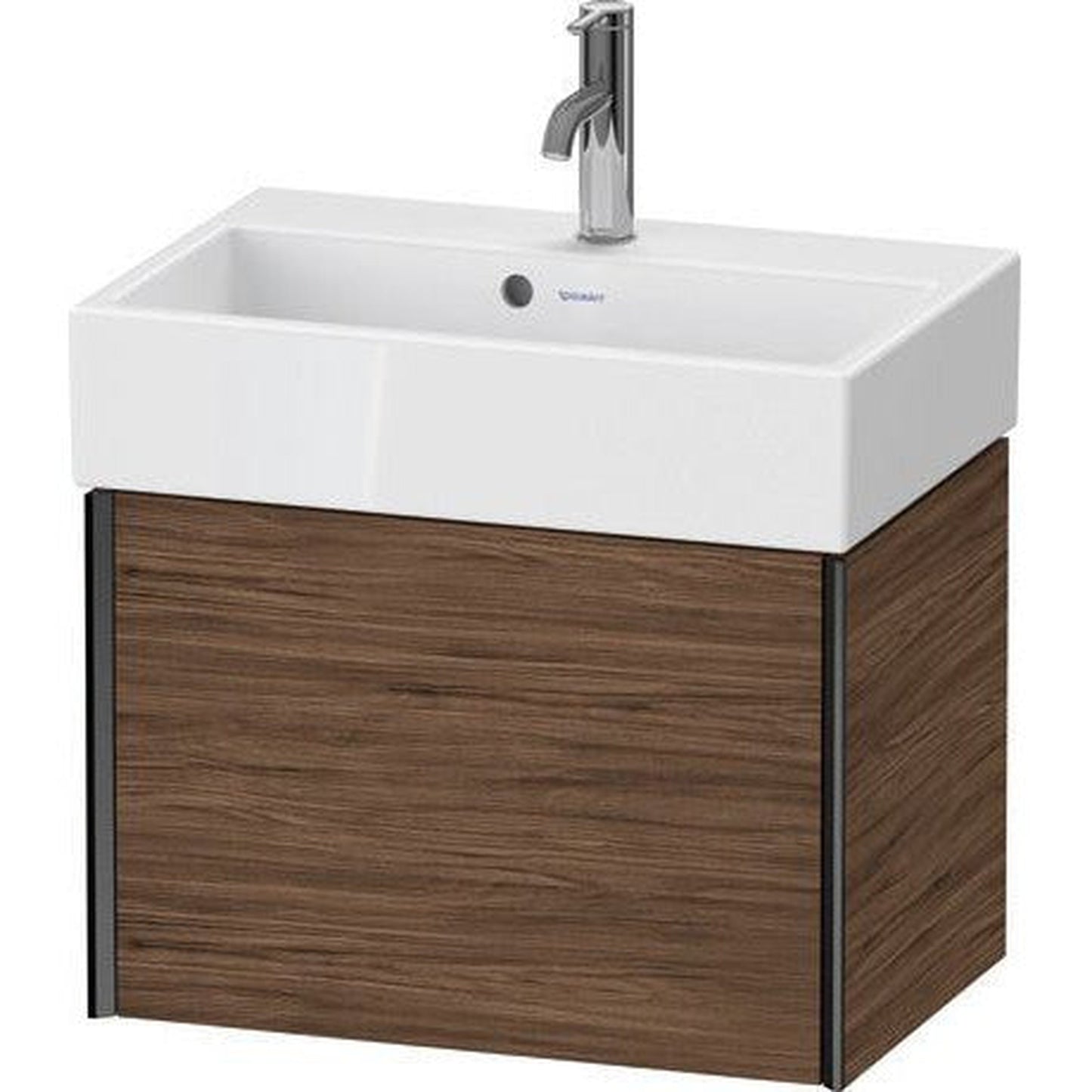 Duravit Xviu 23" x 16" x 15" One Drawer Wall-Mount Vanity Unit, Walnut Dark (XV42160B221)