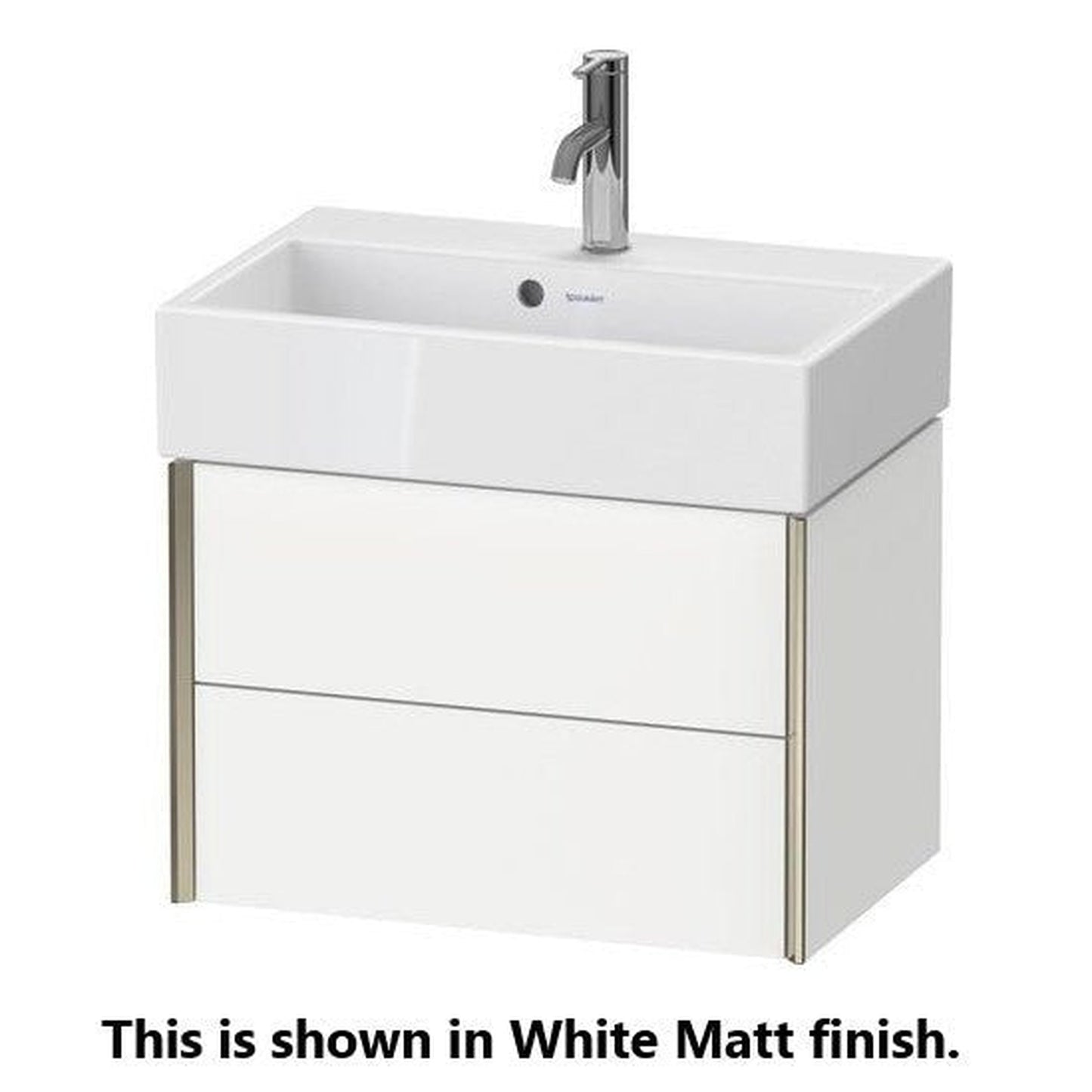 Duravit Xviu 23" x 16" x 15" Two Drawer Wall-Mount Vanity Unit, Cappuccino High Gloss (XV43160B286)
