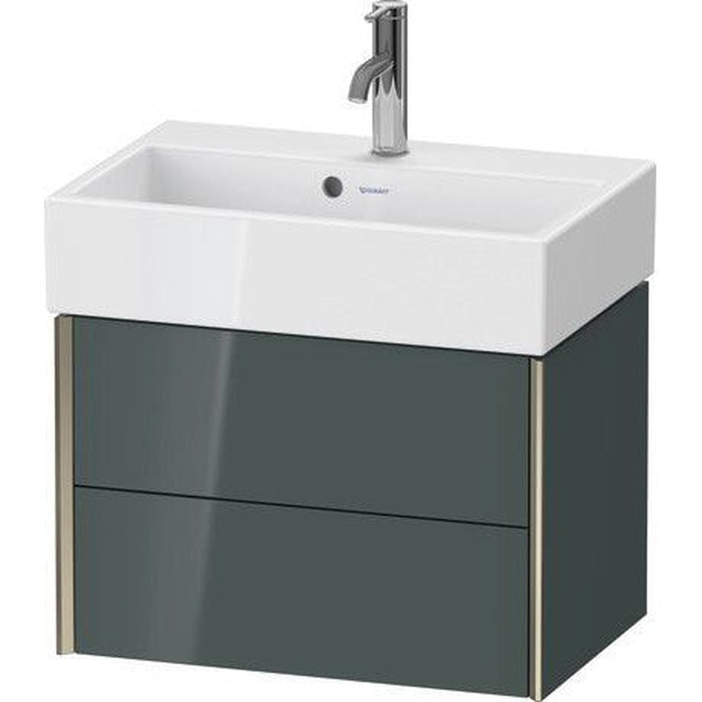 Duravit Xviu 23" x 16" x 15" Two Drawer Wall-Mount Vanity Unit, Dolomiti Grey High Gloss Lacquer (XV43160B138)