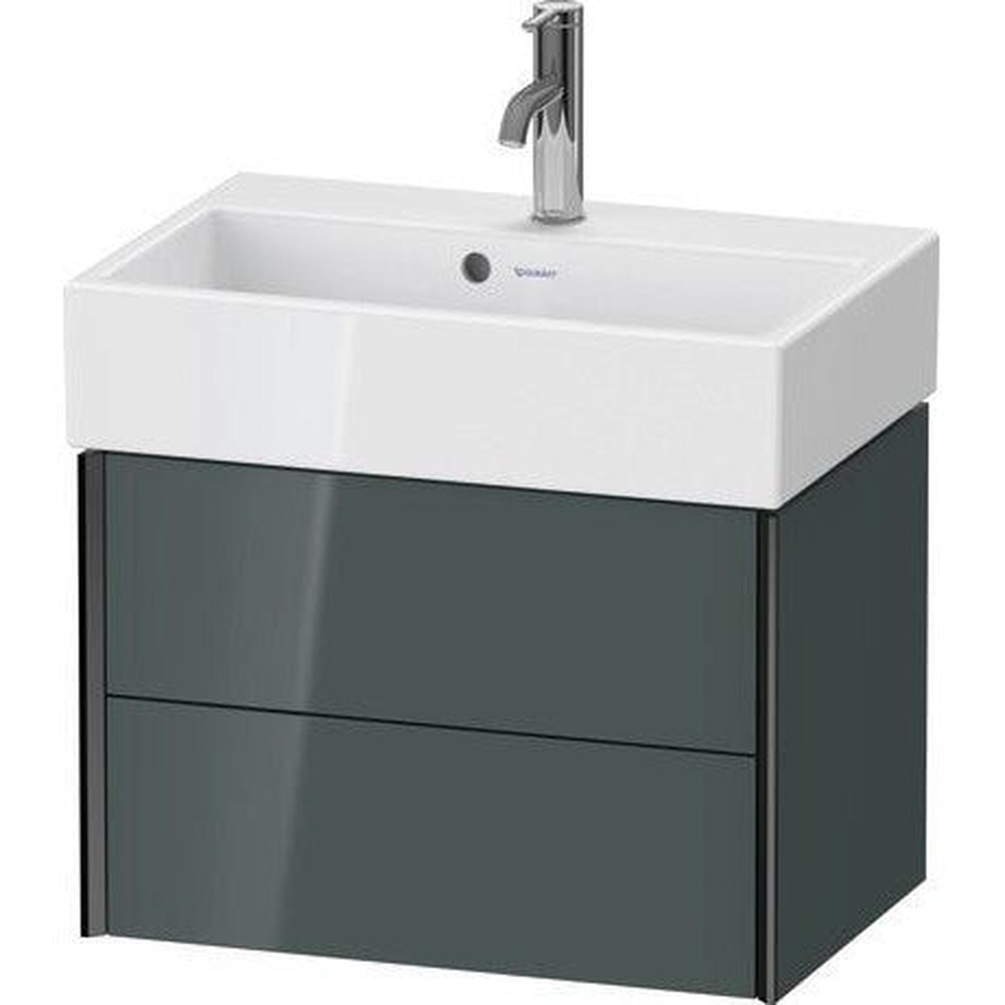 Duravit Xviu 23" x 16" x 15" Two Drawer Wall-Mount Vanity Unit, Dolomiti Grey High Gloss Lacquer (XV43160B238)