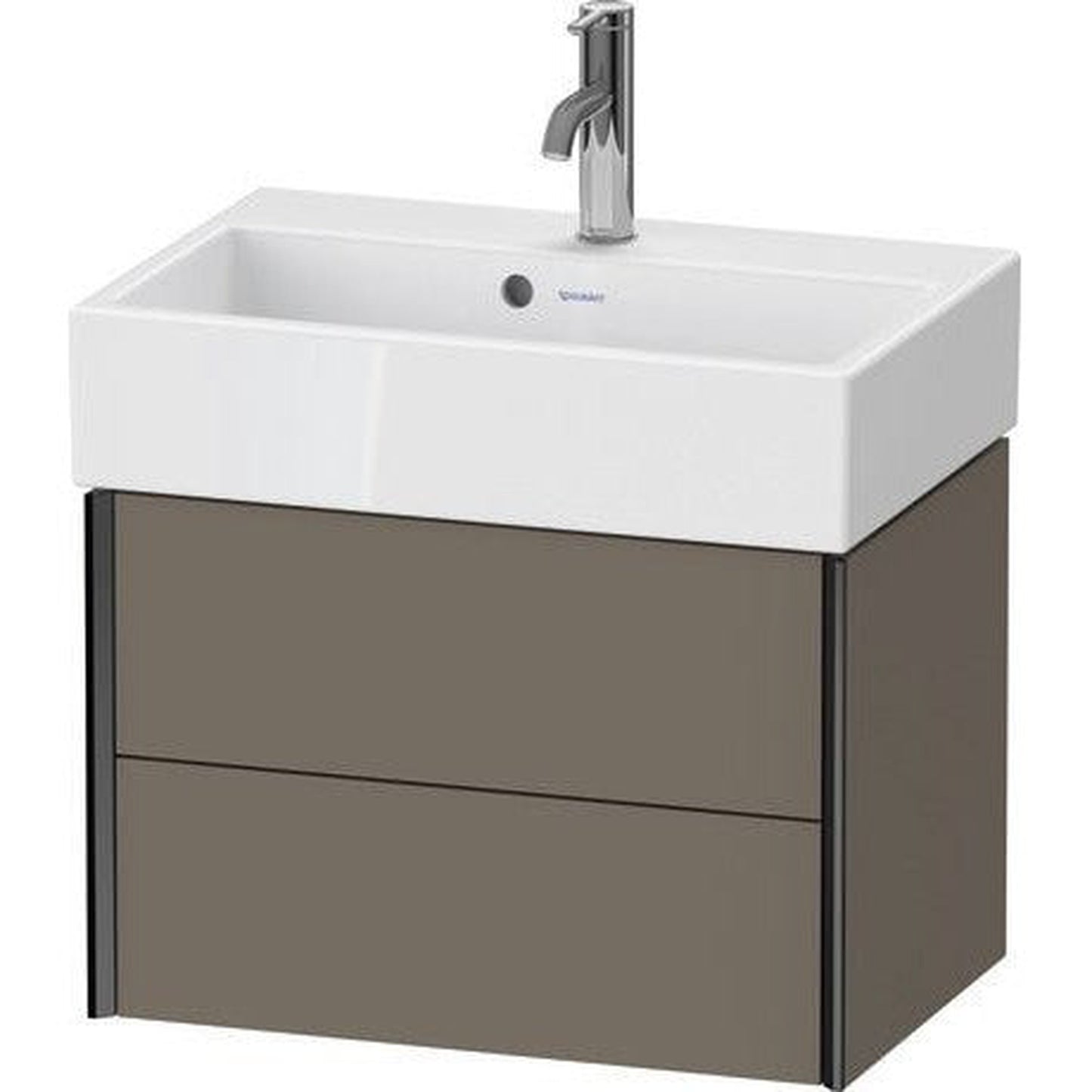 Duravit Xviu 23" x 16" x 15" Two Drawer Wall-Mount Vanity Unit, Flannel Grey Satin Matt Lacquer (XV43160B290)