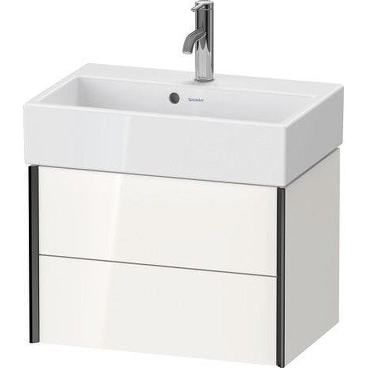 Duravit Xviu 23" x 16" x 15" Two Drawer Wall-Mount Vanity Unit, White High Gloss Lacquer (XV43160B285)
