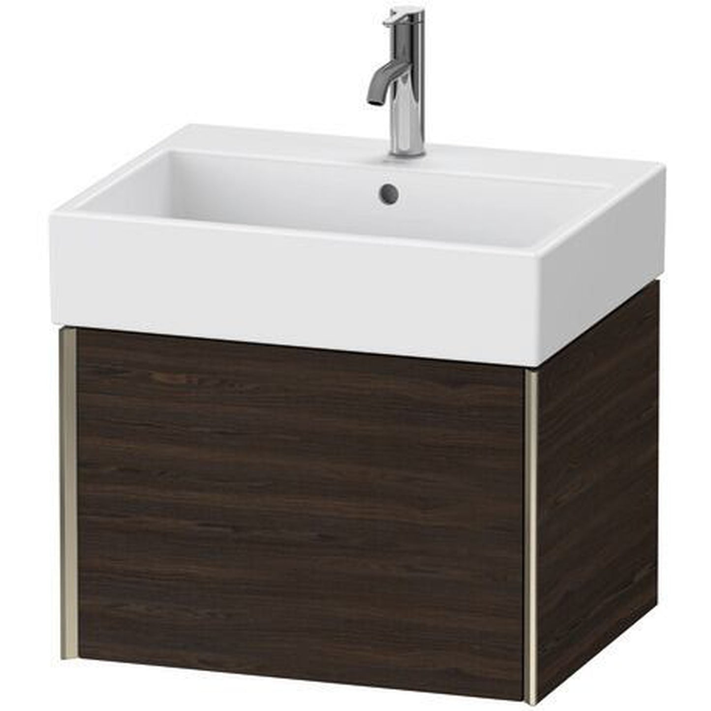 Duravit Xviu 23" x 16" x 18" One Drawer Wall-Mount Vanity Unit, Brushed Walnut Real Wood Veneer (XV42340B169)
