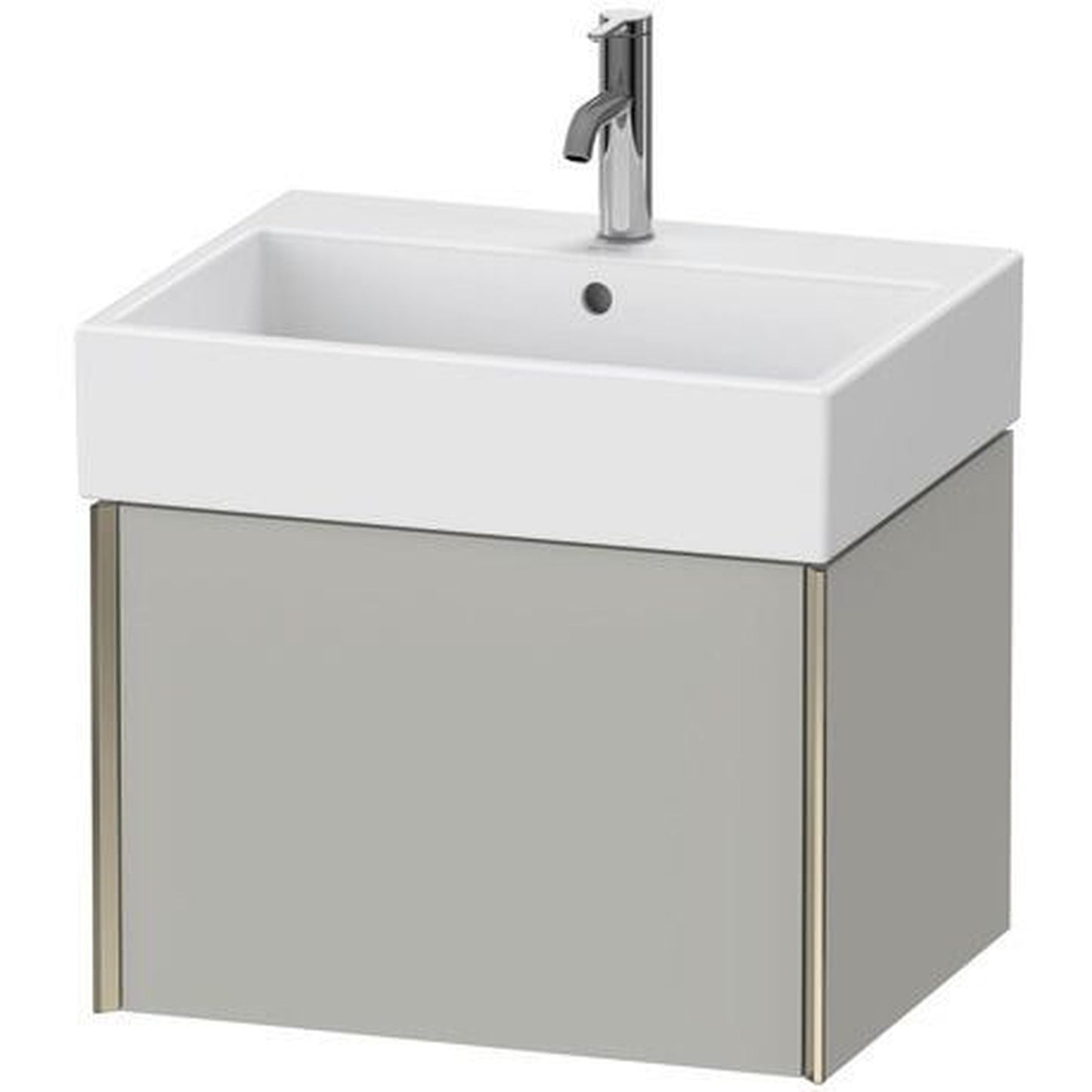 Duravit Xviu 23" x 16" x 18" One Drawer Wall-Mount Vanity Unit, Concrete Grey Matt (XV42340B107)