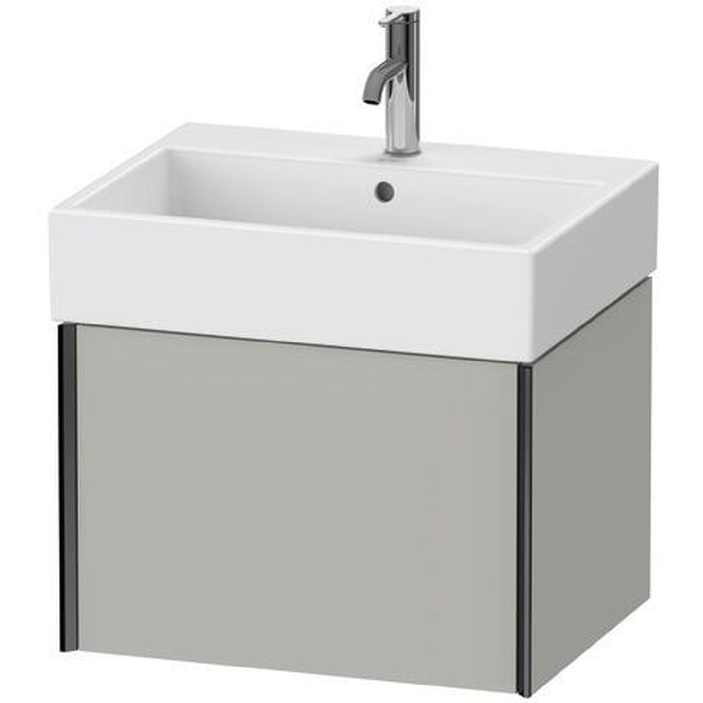 Duravit Xviu 23" x 16" x 18" One Drawer Wall-Mount Vanity Unit, Concrete Grey Matt (XV42340B207)