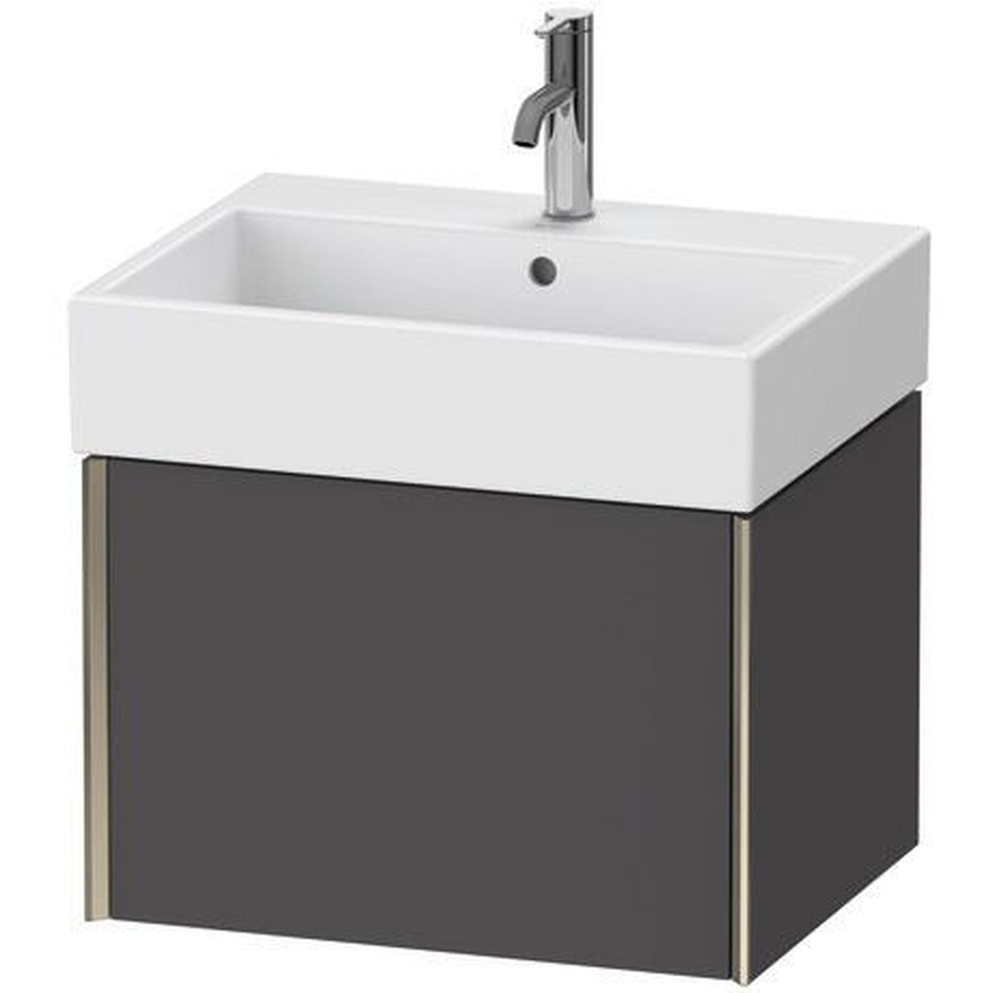 Duravit Xviu 23" x 16" x 18" One Drawer Wall-Mount Vanity Unit, Graphite Matt (XV42340B149)