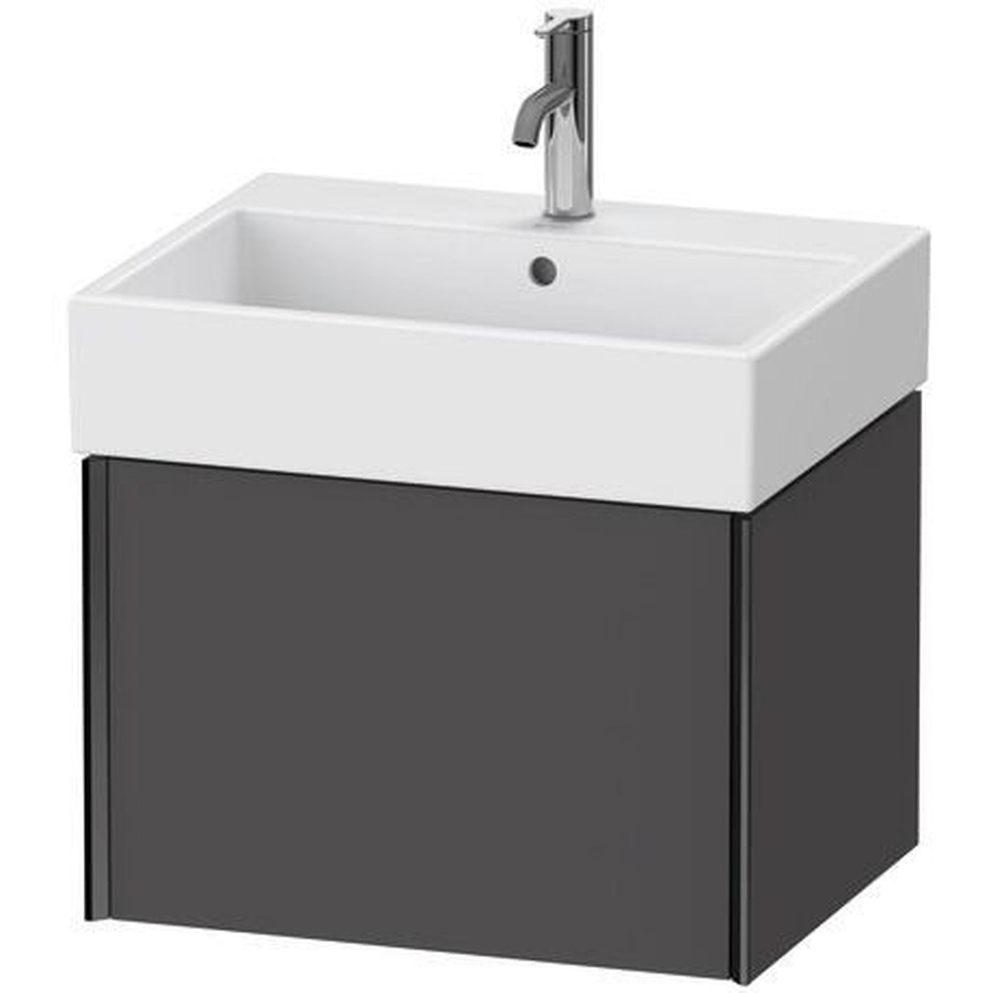 Duravit Xviu 23" x 16" x 18" One Drawer Wall-Mount Vanity Unit, Graphite Matt (XV42340B249)