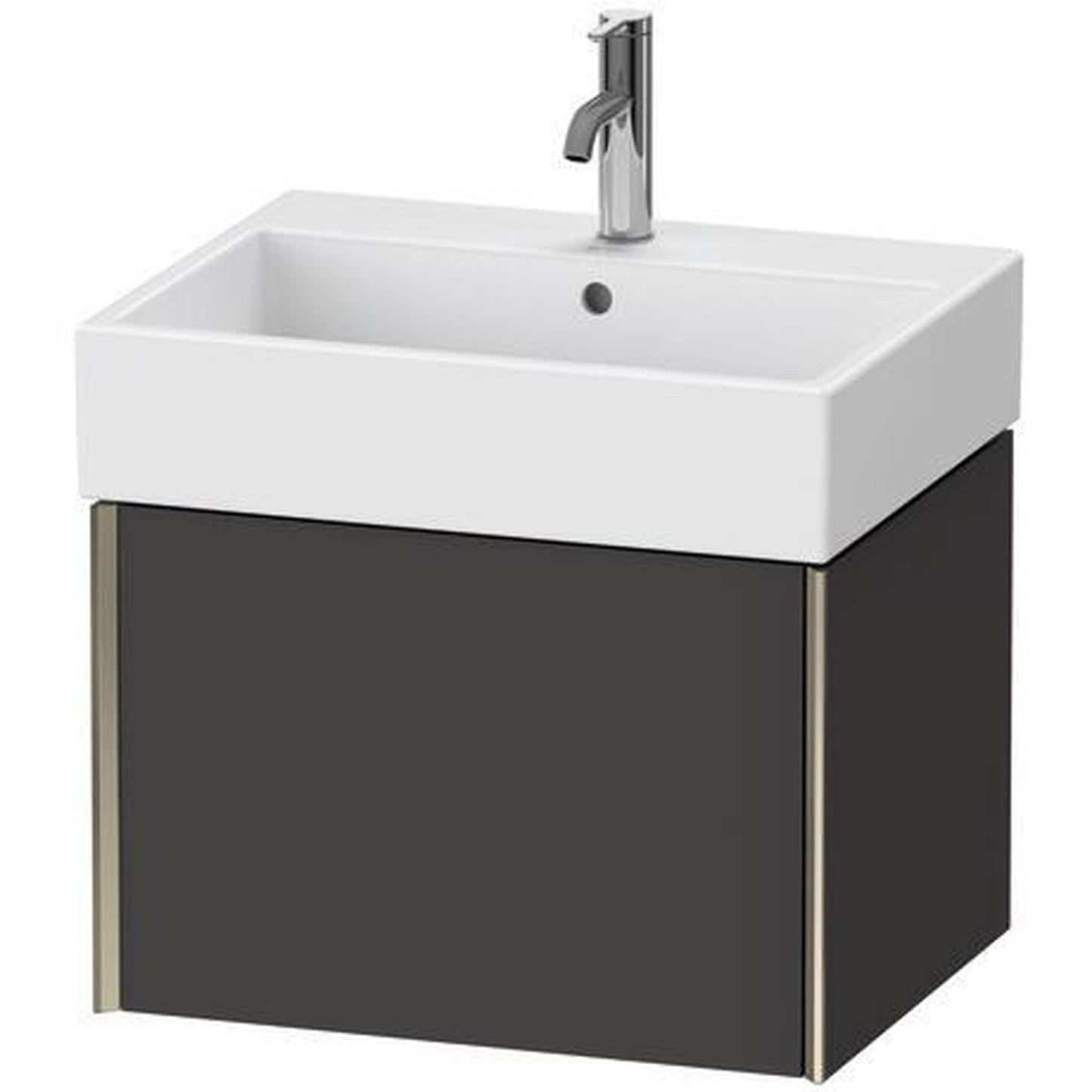 Duravit Xviu 23" x 16" x 18" One Drawer Wall-Mount Vanity Unit, Graphite Super Matt (XV42340B180)
