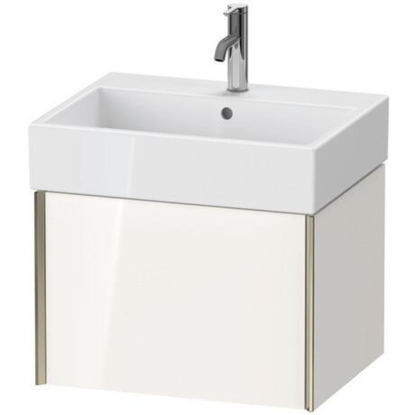 Duravit Xviu 23" x 16" x 18" One Drawer Wall-Mount Vanity Unit, White High Gloss Lacquer (XV42340B185)