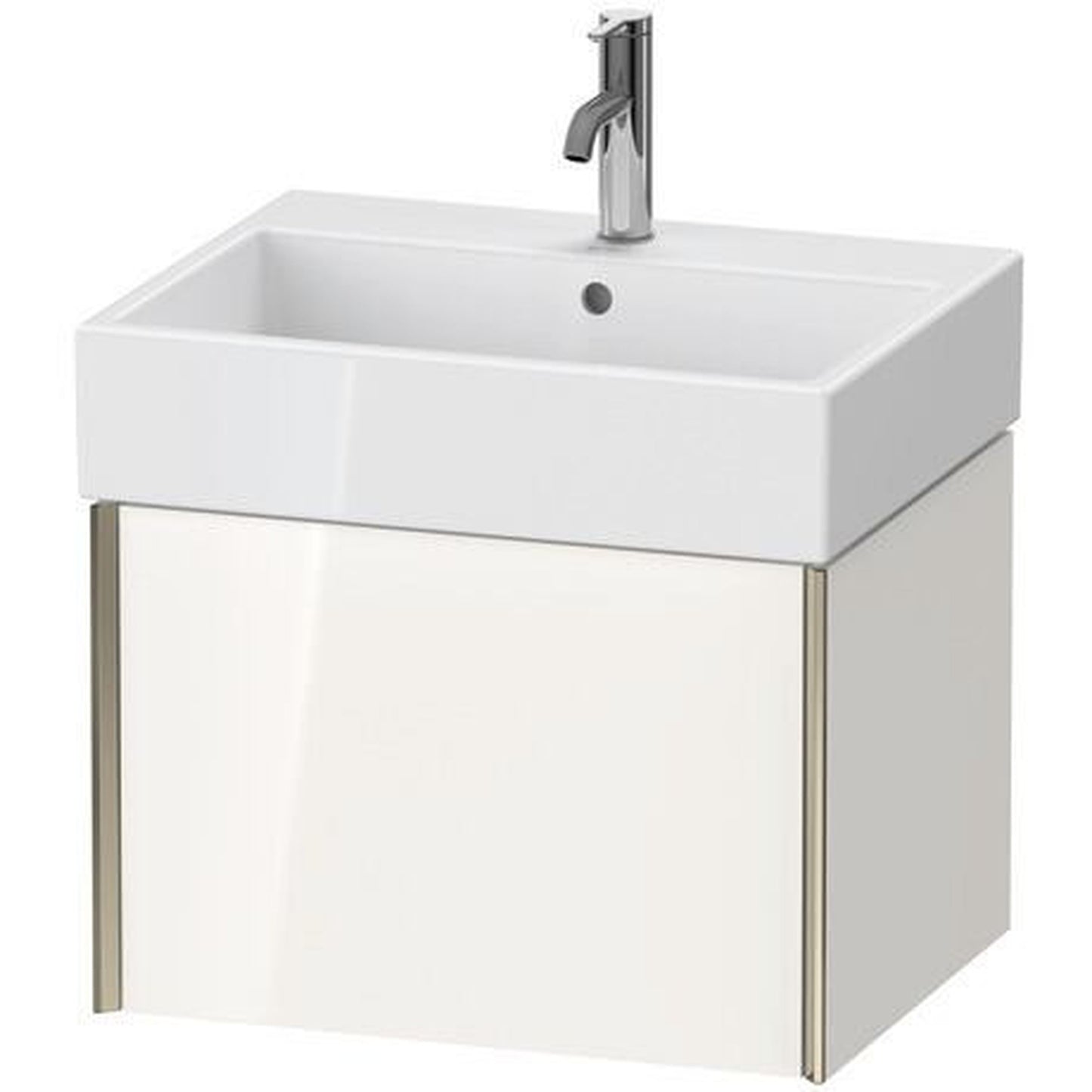 Duravit Xviu 23" x 16" x 18" One Drawer Wall-Mount Vanity Unit, White High Gloss (XV42340B122)