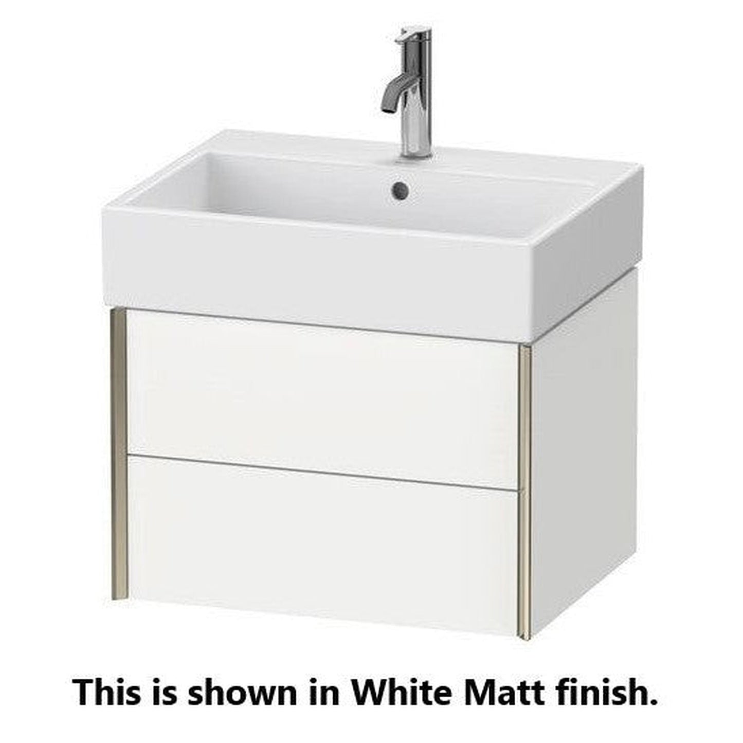 Duravit Xviu 23" x 16" x 18" Two Drawer Wall-Mount Vanity Unit, Cappuccino High Gloss (XV43340B186)