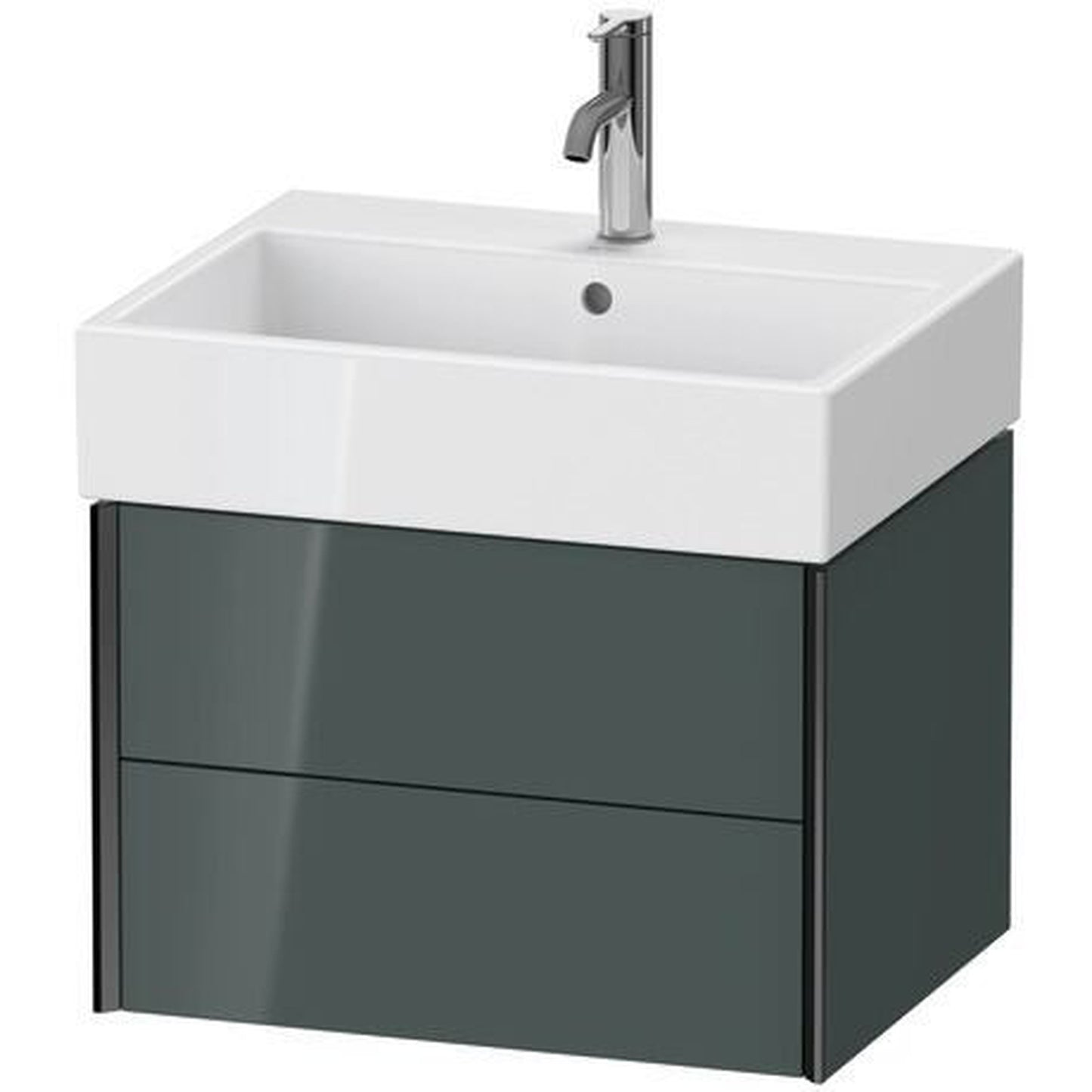Duravit Xviu 23" x 16" x 18" Two Drawer Wall-Mount Vanity Unit, Dolomiti Grey High Gloss Lacquer (XV43340B238)