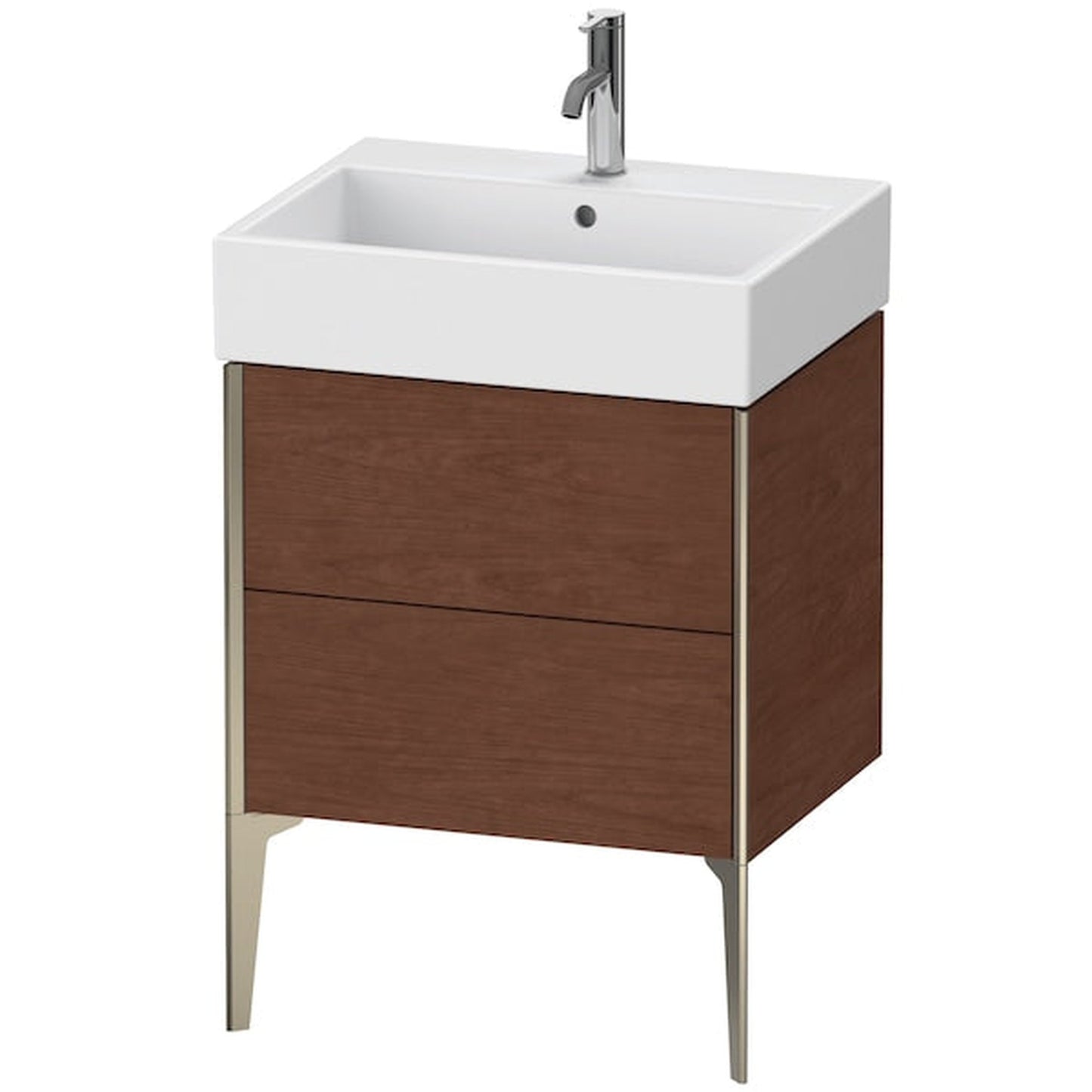 Duravit Xviu 23" x 19" x 18" Two Drawer Floorstanding Vanity Unit, American Walnut (XV45340B113)