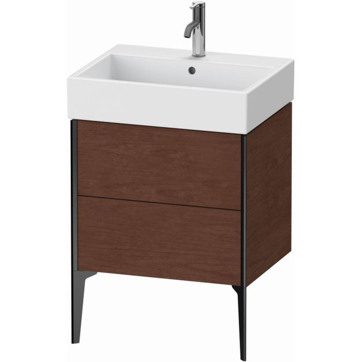 Duravit Xviu 23" x 19" x 18" Two Drawer Floorstanding Vanity Unit, American Walnut (XV45340B213)
