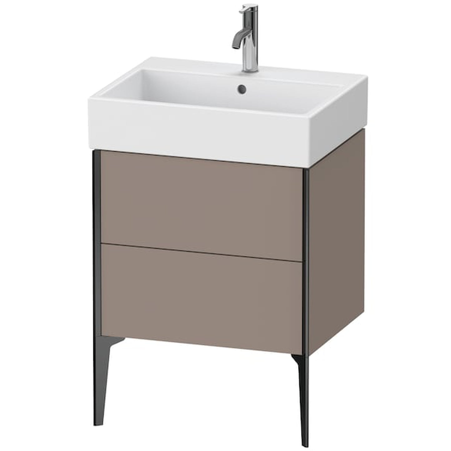 Duravit Xviu 23" x 19" x 18" Two Drawer Floorstanding Vanity Unit, Basalt Matt (XV45340B243)