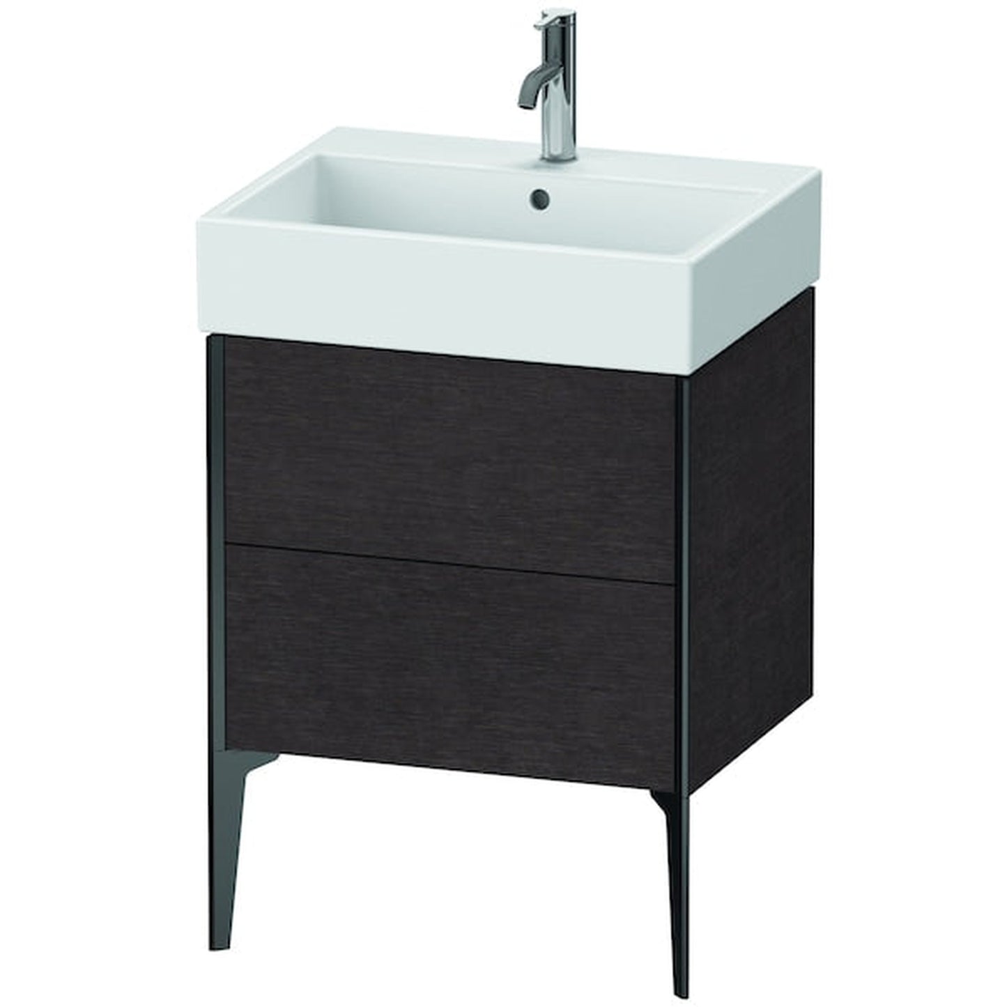 Duravit Xviu 23" x 19" x 18" Two Drawer Floorstanding Vanity Unit, Brushed Dark Oak Real Wood Veneer (XV45340B272)