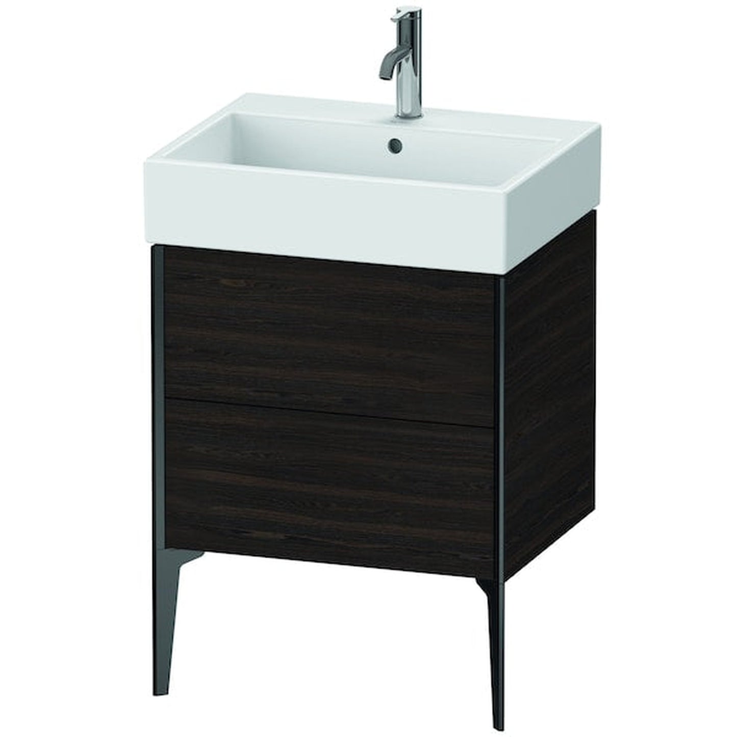 Duravit Xviu 23" x 19" x 18" Two Drawer Floorstanding Vanity Unit, Brushed Walnut Real Wood Veneer (XV45340B269)