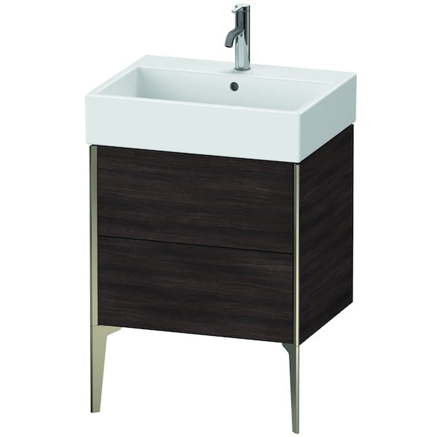 Duravit Xviu 23" x 19" x 18" Two Drawer Floorstanding Vanity Unit, Chestnut Dark (XV45340B153)