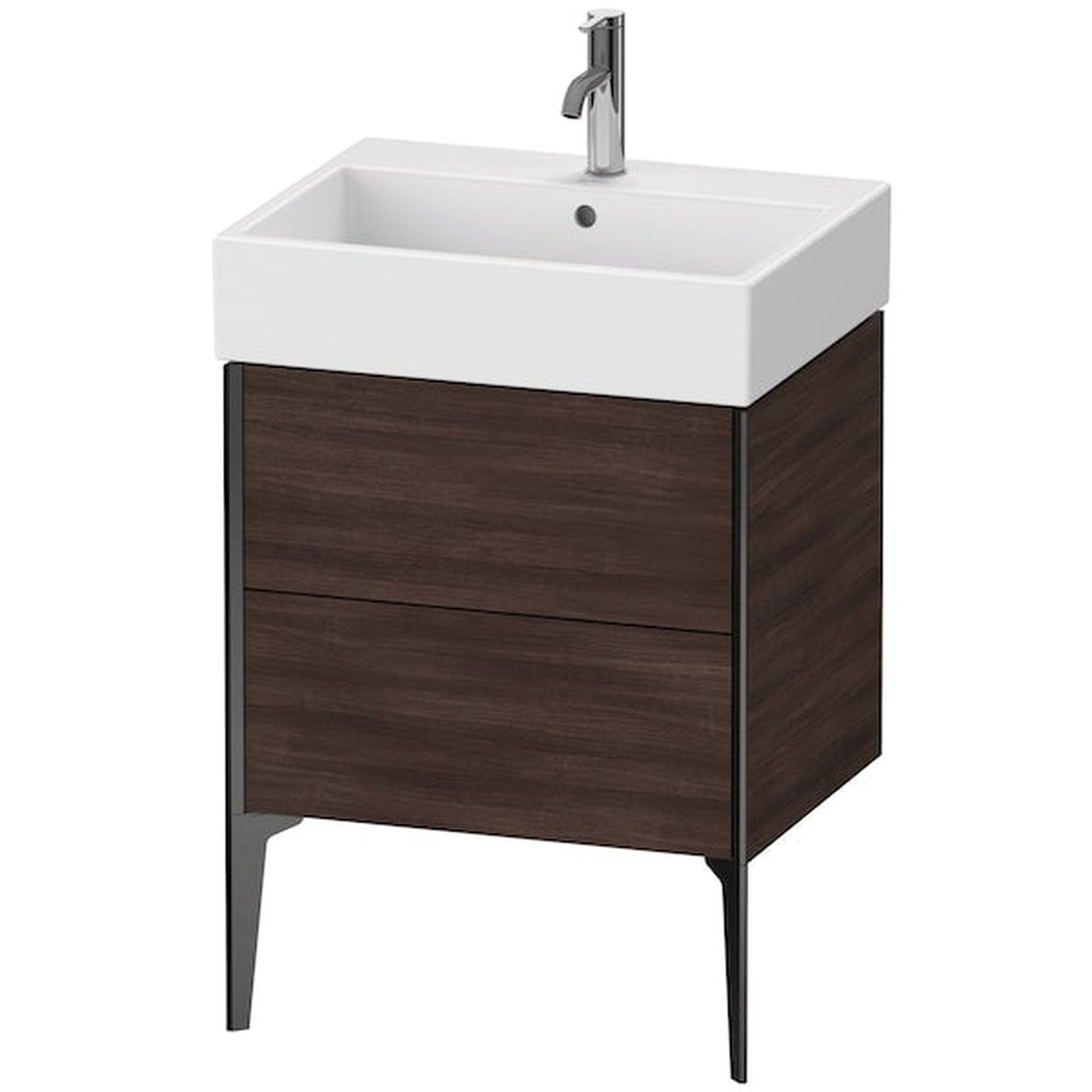 Duravit Xviu 23" x 19" x 18" Two Drawer Floorstanding Vanity Unit, Chestnut Dark (XV45340B253)