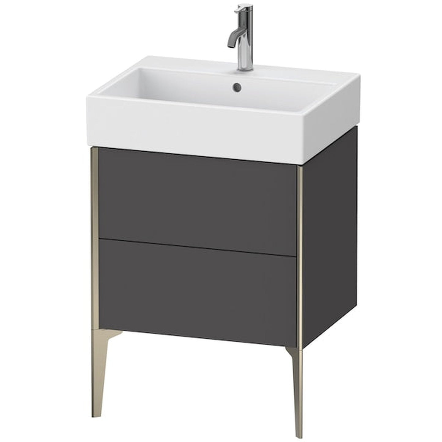 Duravit Xviu 23" x 19" x 18" Two Drawer Floorstanding Vanity Unit, Graphite Matt (XV45340B149)