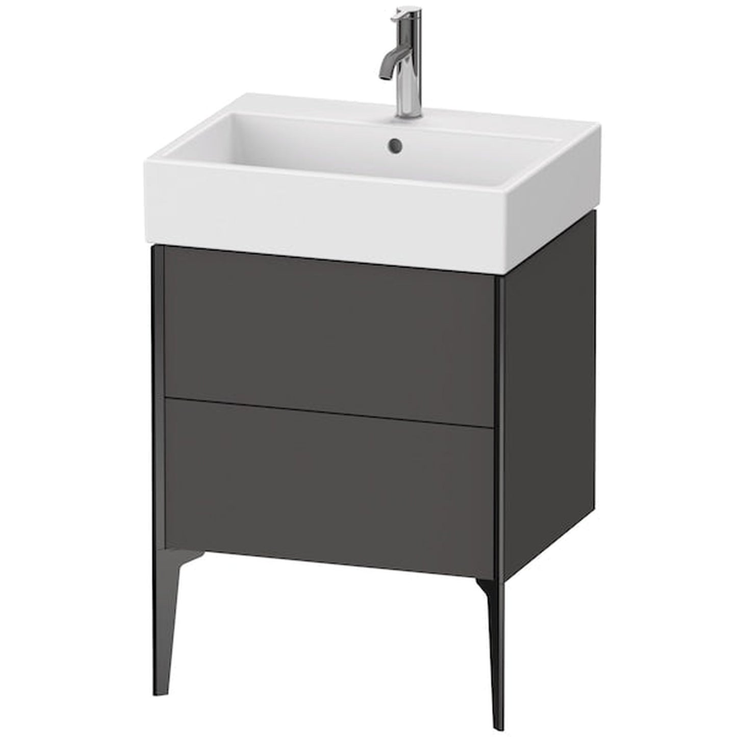 Duravit Xviu 23" x 19" x 18" Two Drawer Floorstanding Vanity Unit, Graphite Matt (XV45340B249)