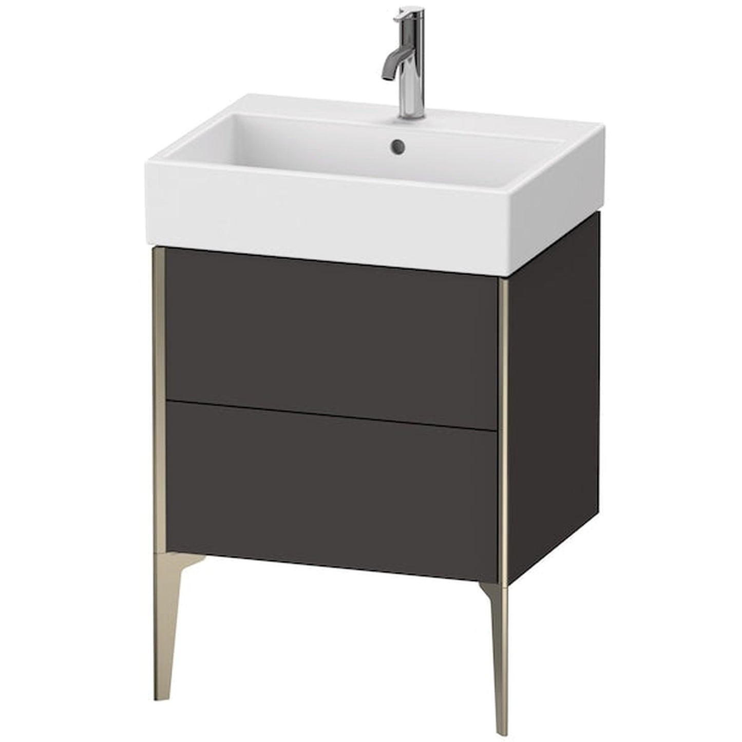 Duravit Xviu 23" x 19" x 18" Two Drawer Floorstanding Vanity Unit, Graphite Super Matt (XV45340B180)