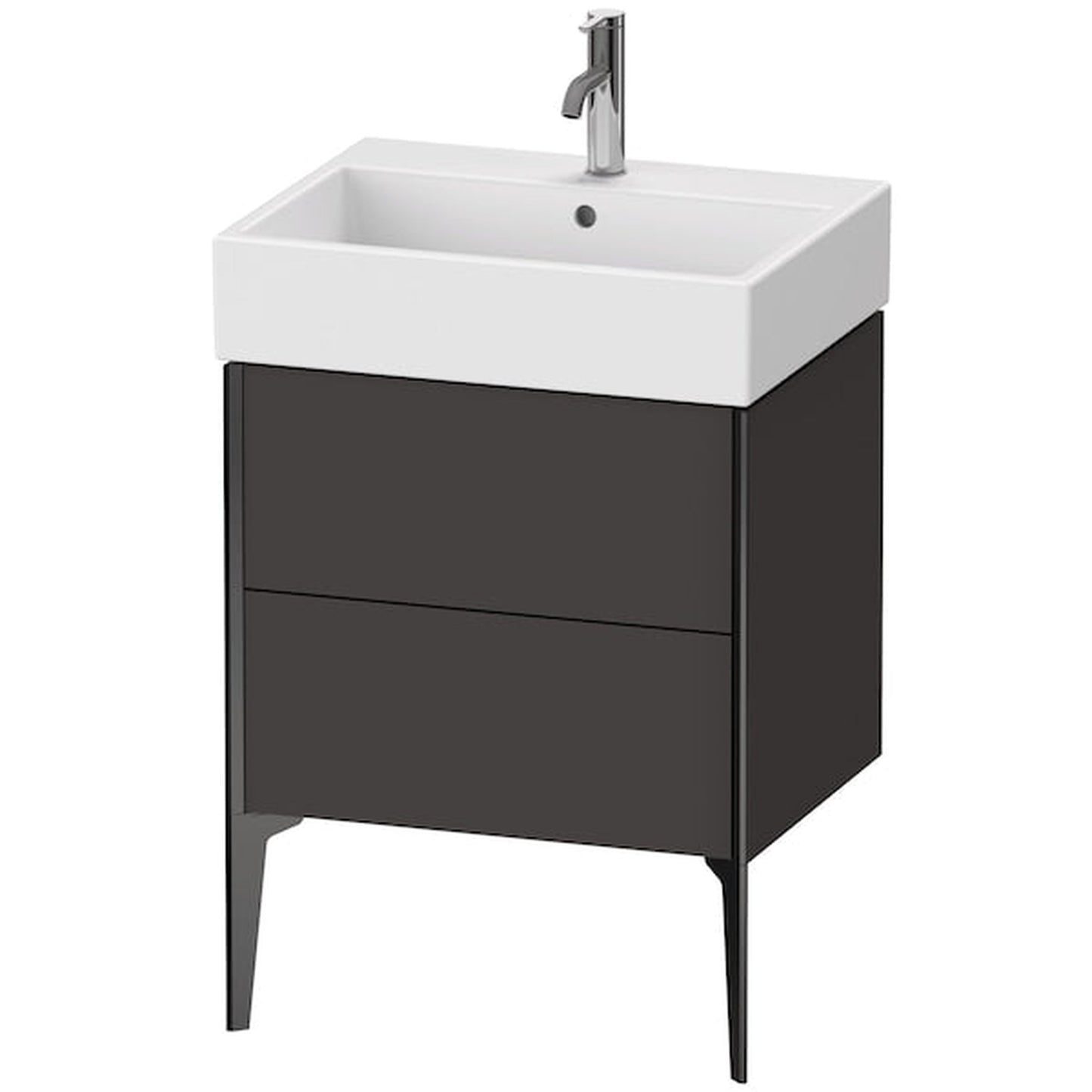 Duravit Xviu 23" x 19" x 18" Two Drawer Floorstanding Vanity Unit, Graphite Super Matt (XV45340B280)