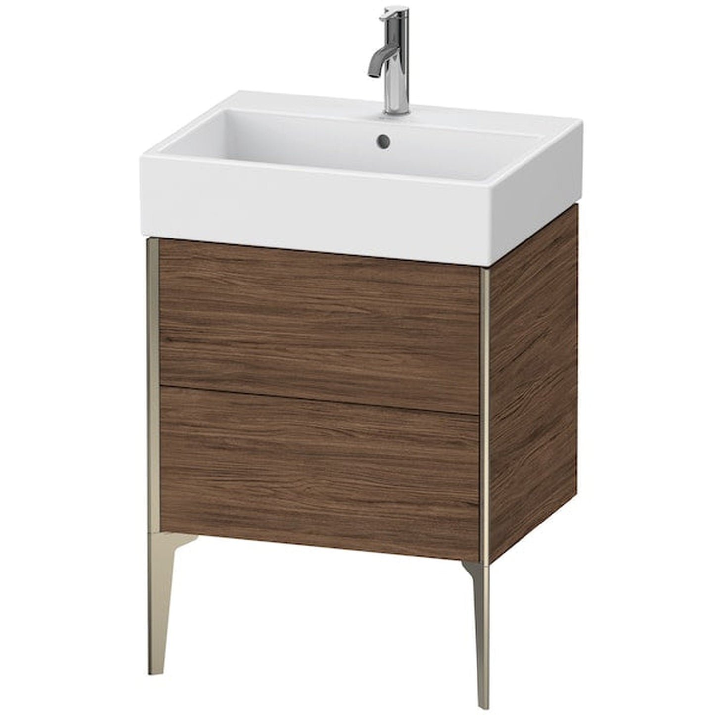 Duravit Xviu 23" x 19" x 18" Two Drawer Floorstanding Vanity Unit, Walnut Dark (XV45340B221)